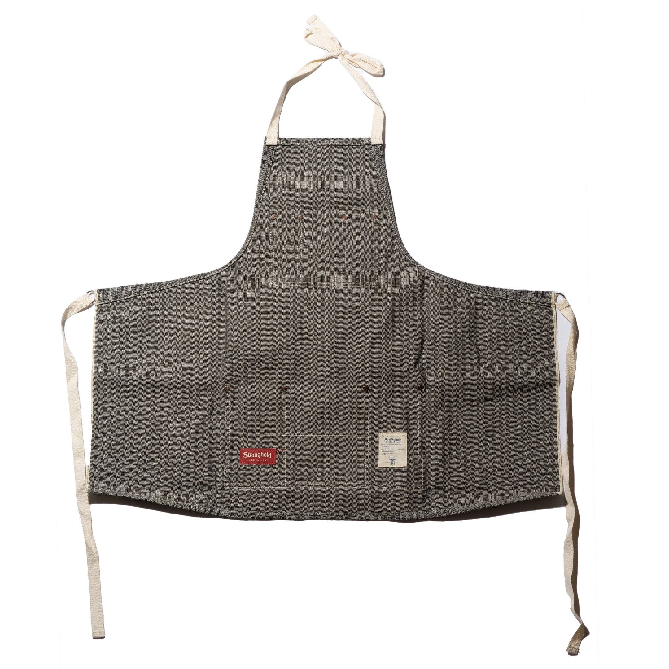 Stronghold DM057 Short Bib Apron 12.5oz Herringbone Selvage Denim - Image 2