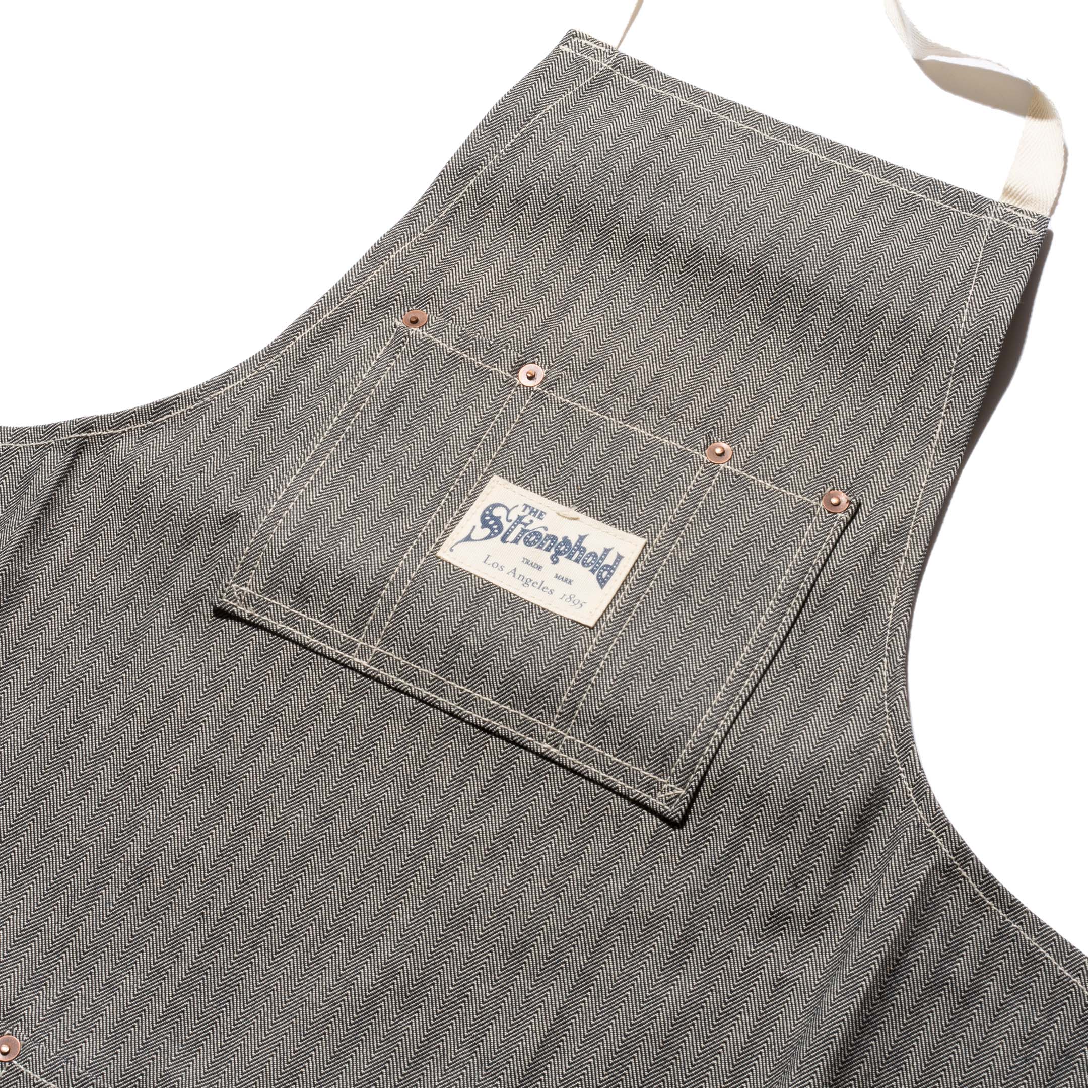 Stronghold DM057 Short Bib Apron 12.5oz Herringbone Selvage Denim - Image 3