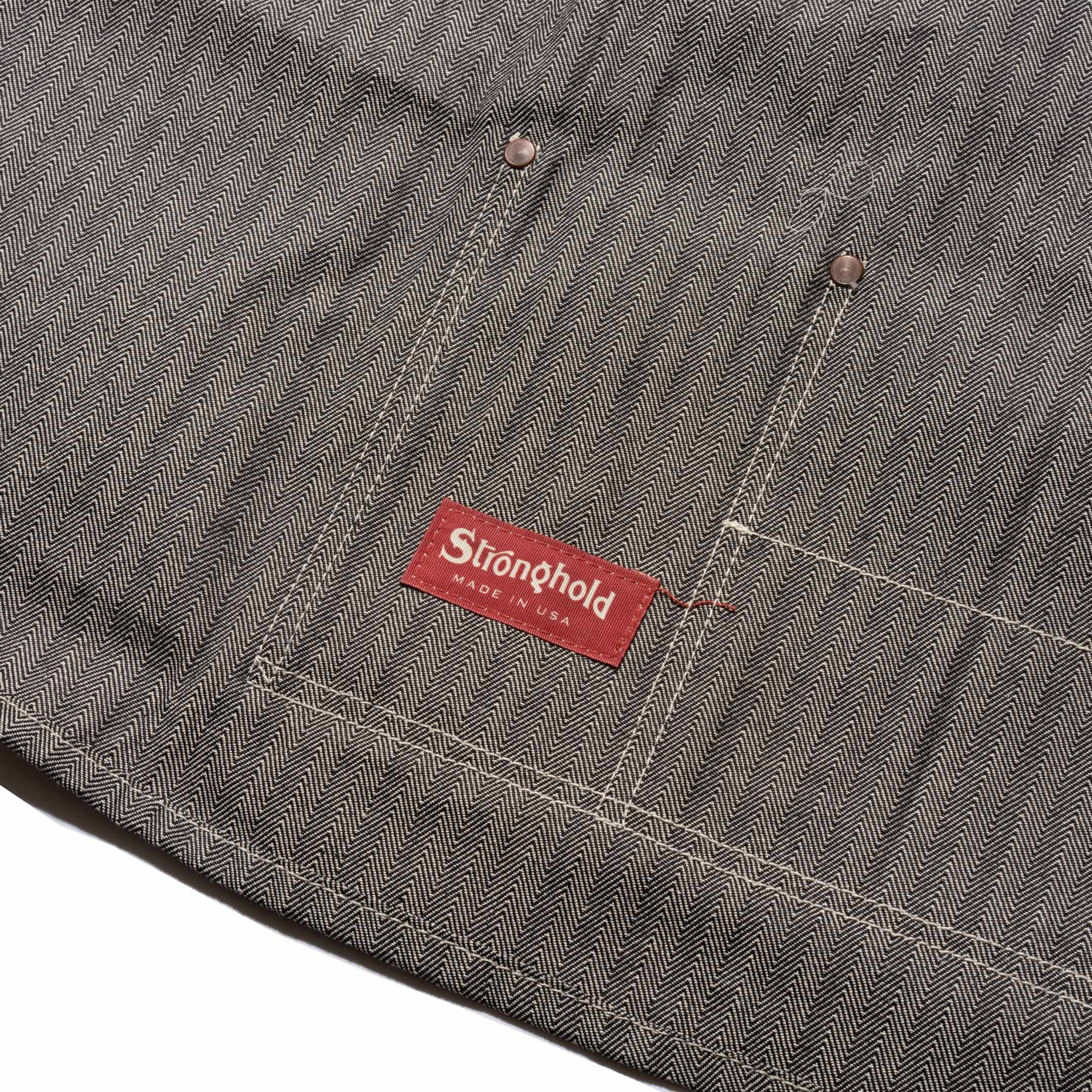 Stronghold DM057 Short Bib Apron 12.5oz Herringbone Selvage Denim - Image 6