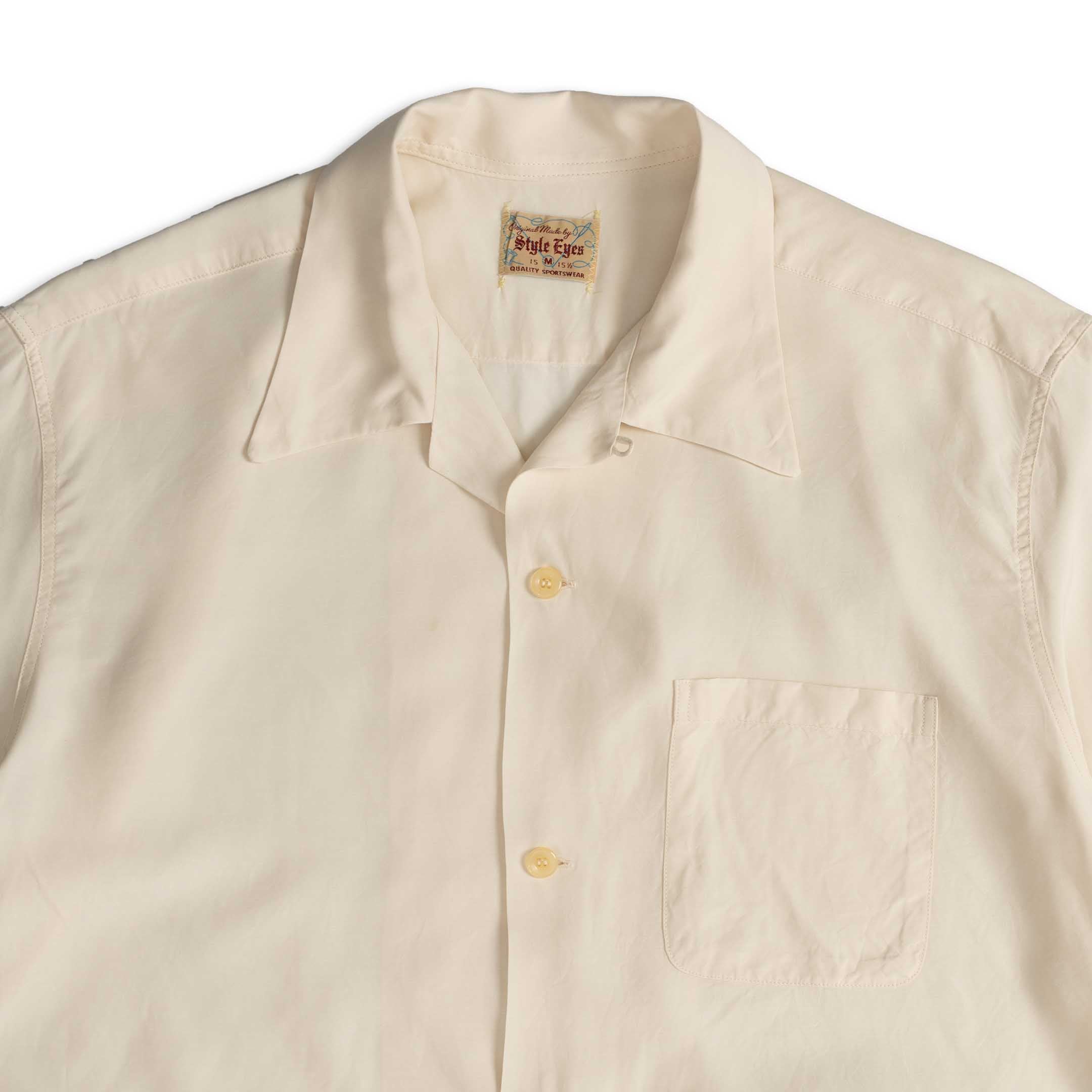 Style Eyes by Toyo Enterprise Plain Bowling S/S Shirt Off White - Image 3