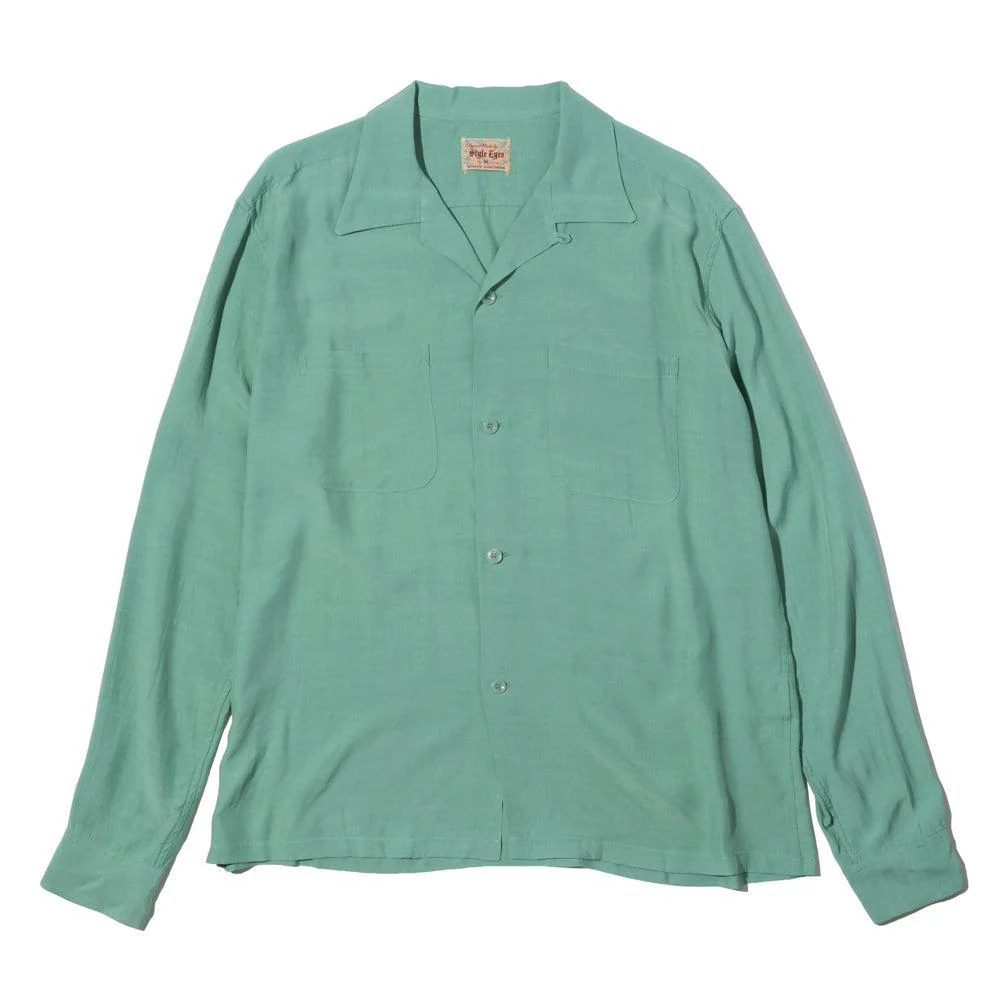 Style Eyes by Toyo Enterprise Plain Rayon Bowling Shirt M. Green
