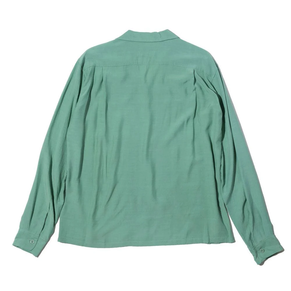 Style Eyes by Toyo Enterprise Plain Rayon Bowling Shirt M. Green - Image 2