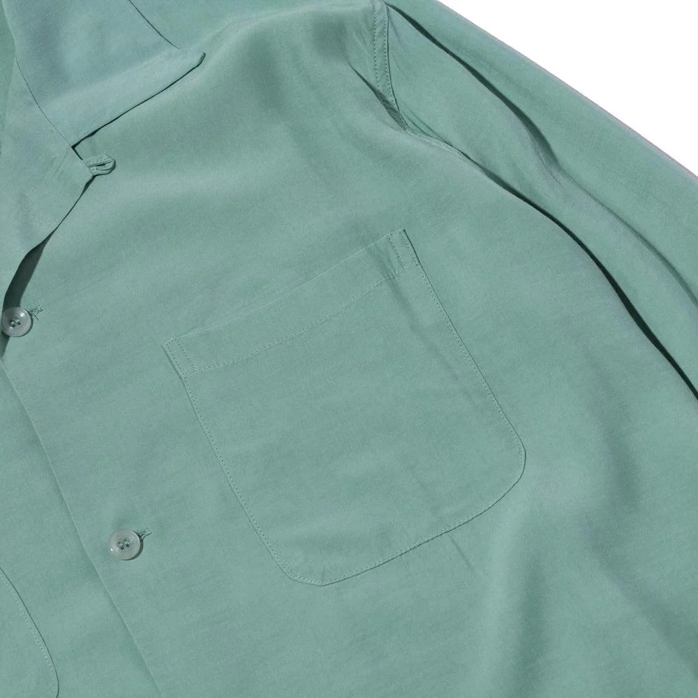 Style Eyes by Toyo Enterprise Plain Rayon Bowling Shirt M. Green - Image 4