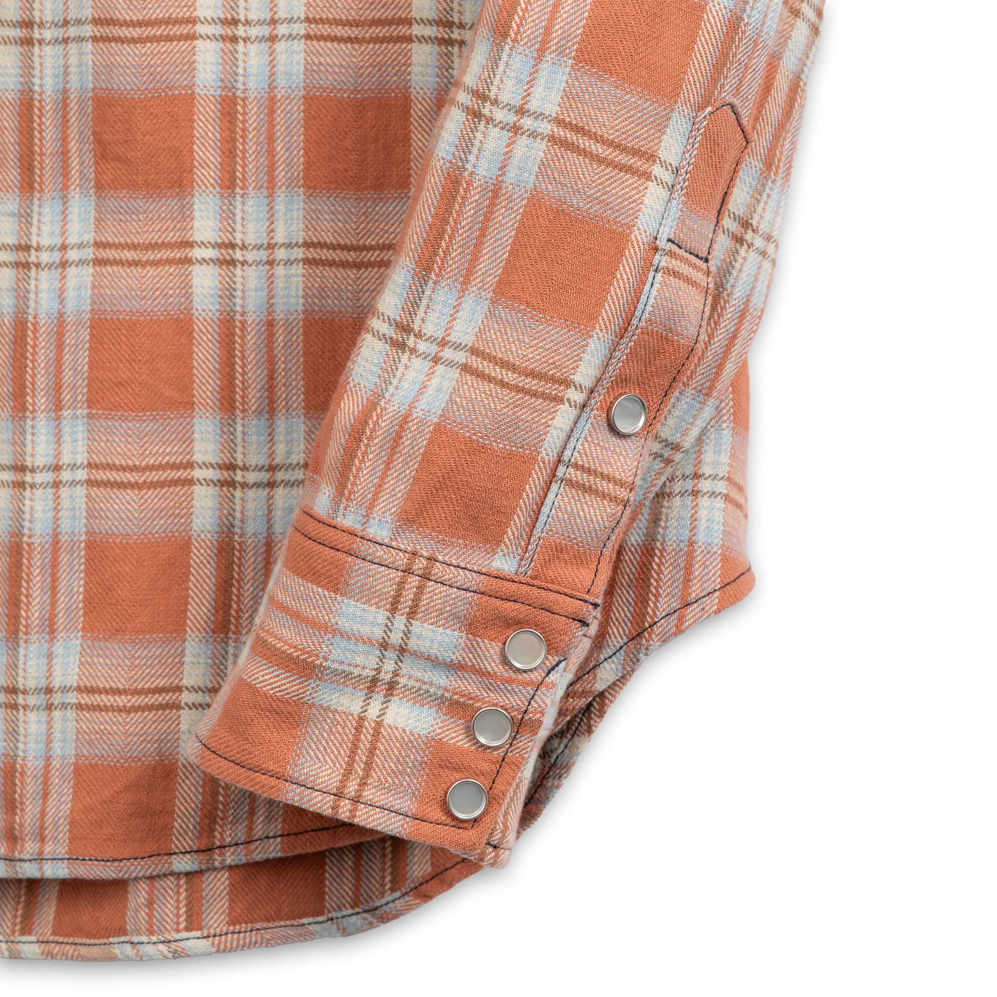 Sugar Cane Washer Herringbone Check Western Shirt Red - Image 3