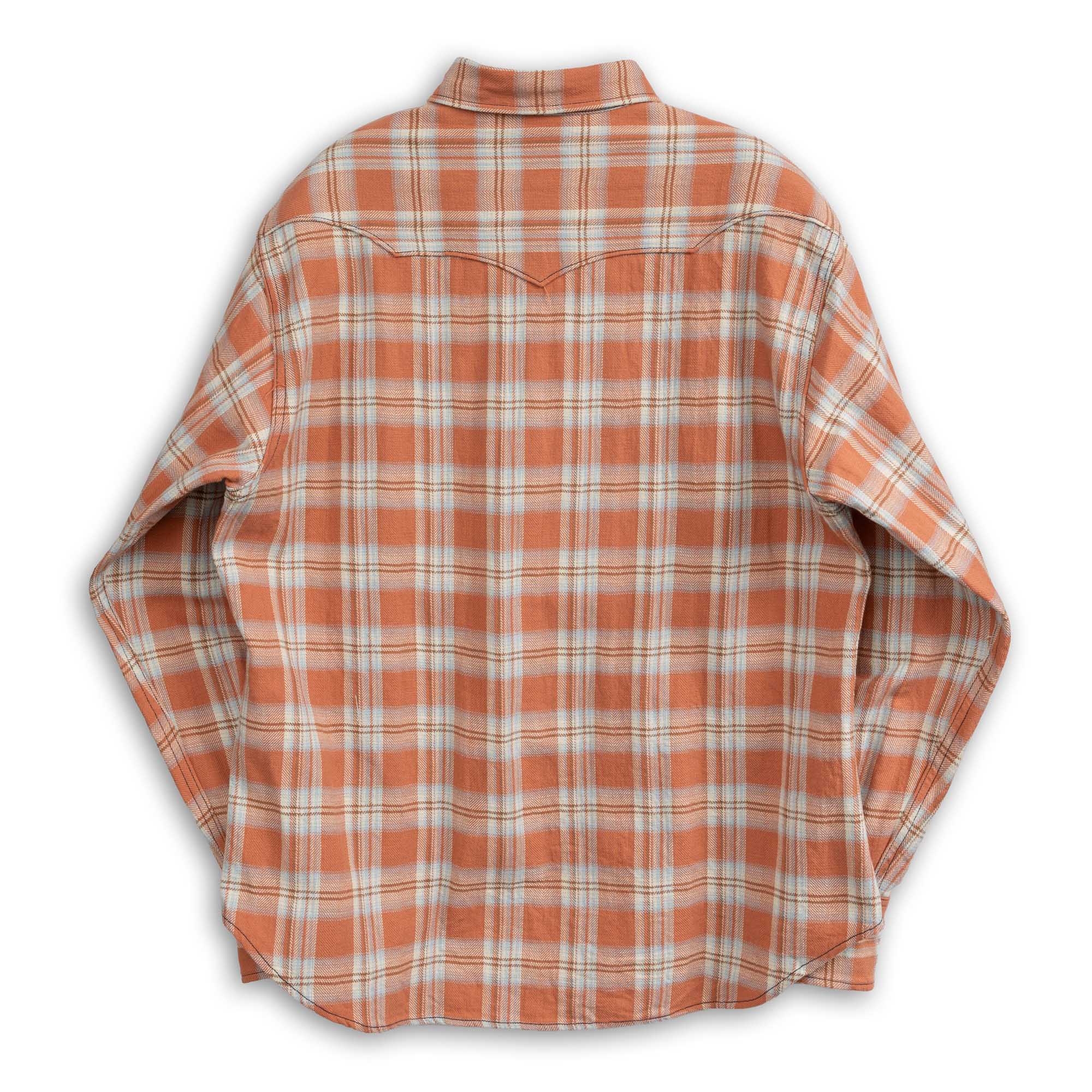 Sugar Cane Washer Herringbone Check Western Shirt Red - Image 5