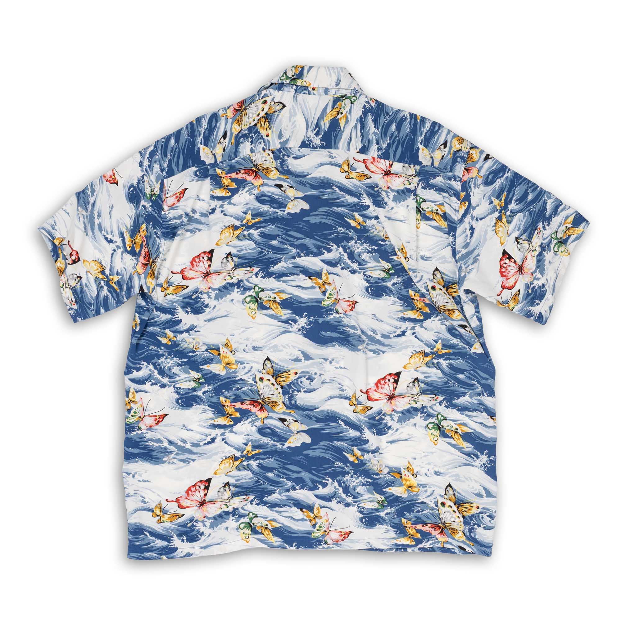 Sun Surf Butterfly Splash Hawaiian Shirt Navy - Image 2