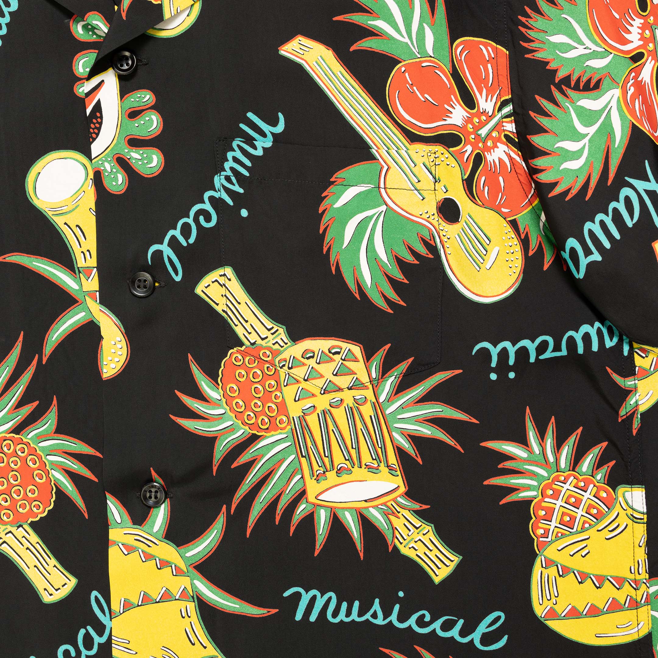 Sun Surf Hawaii Musical Hawaiian Shirt Black - Image 4