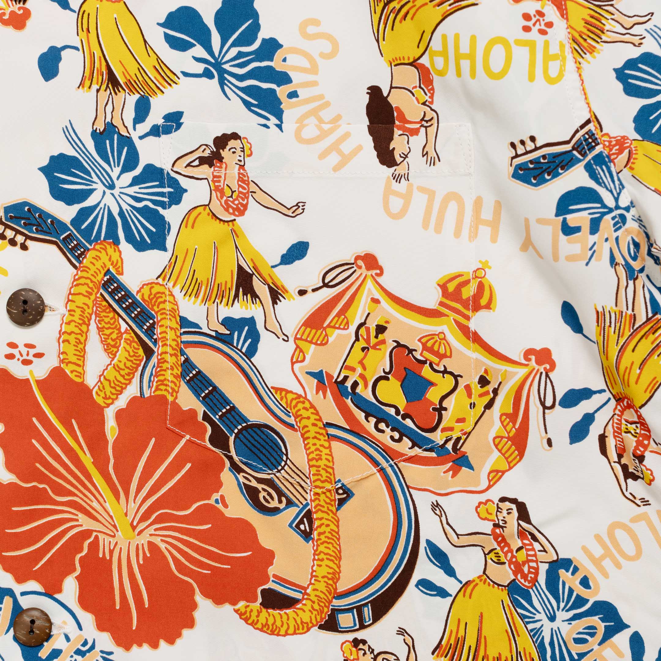 Sun Surf Lovely Hula Hands Hawaiian Shirt Off White - Image 3