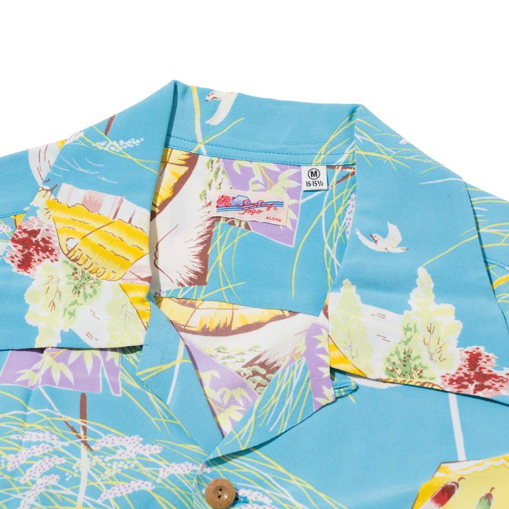 Sun Surf Scarecrow Hawaiian Shirt Blue - Image 3