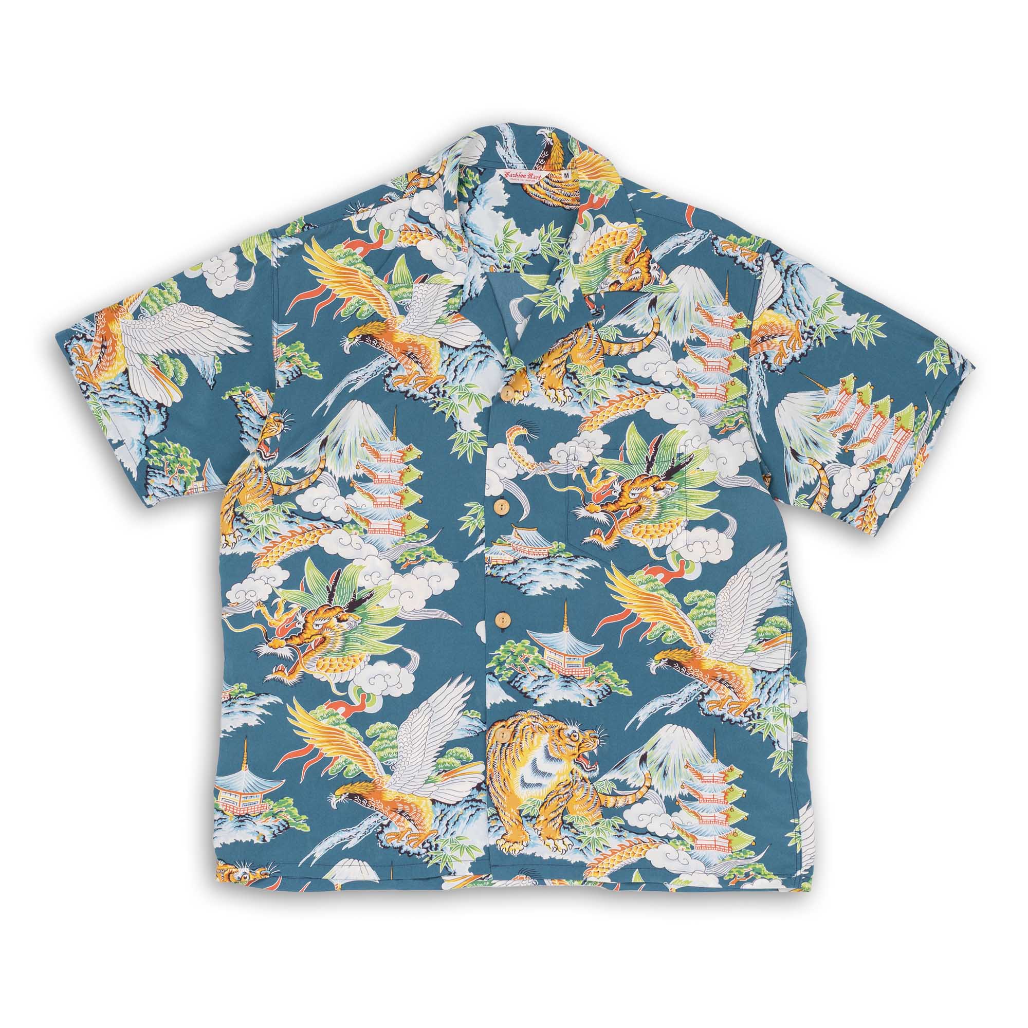 Sun Surf Special Edition 'Eagle, Tiger, Dragon' Hawaiian Shirt Navy