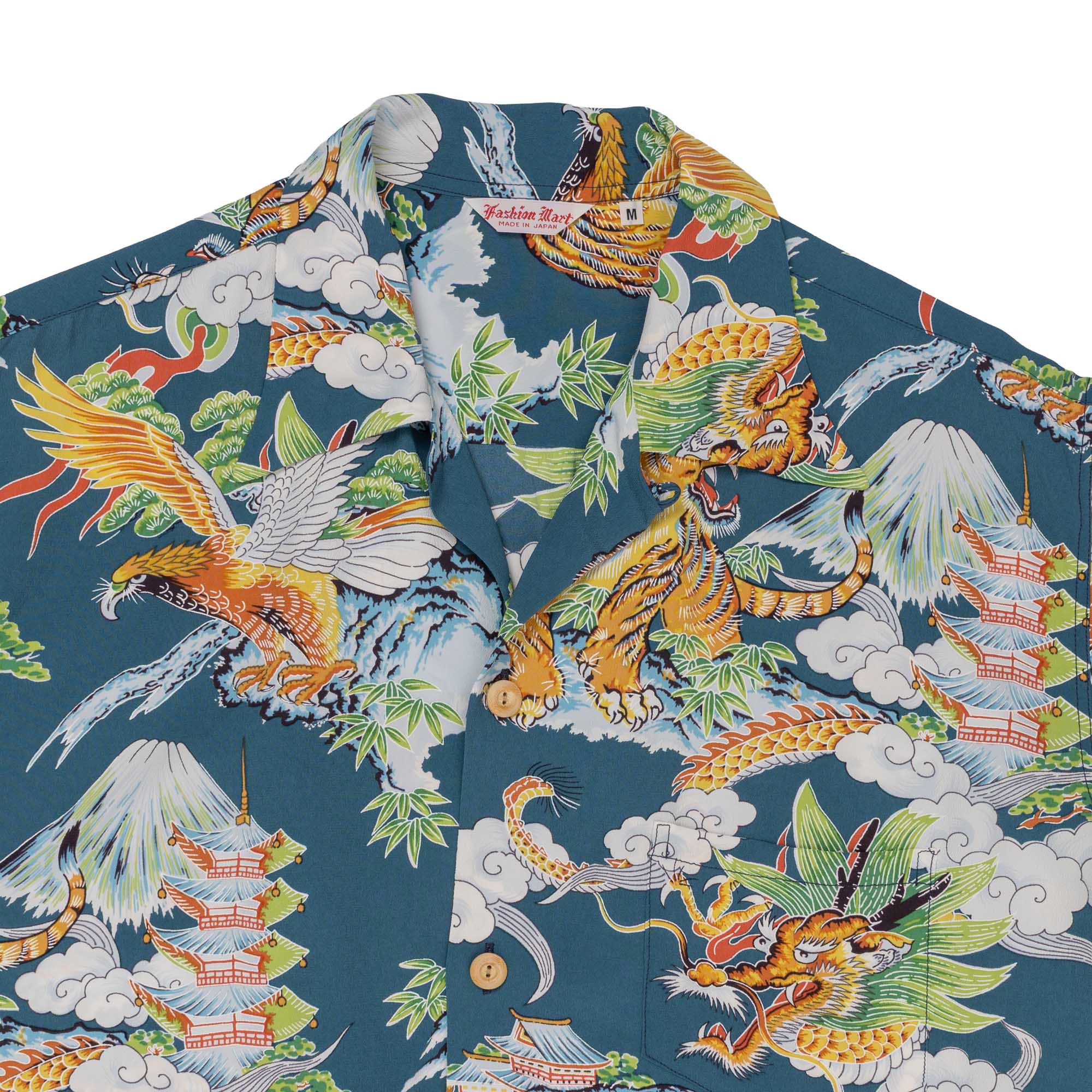 Sun Surf Special Edition 'Eagle, Tiger, Dragon' Hawaiian Shirt Navy - Image 3