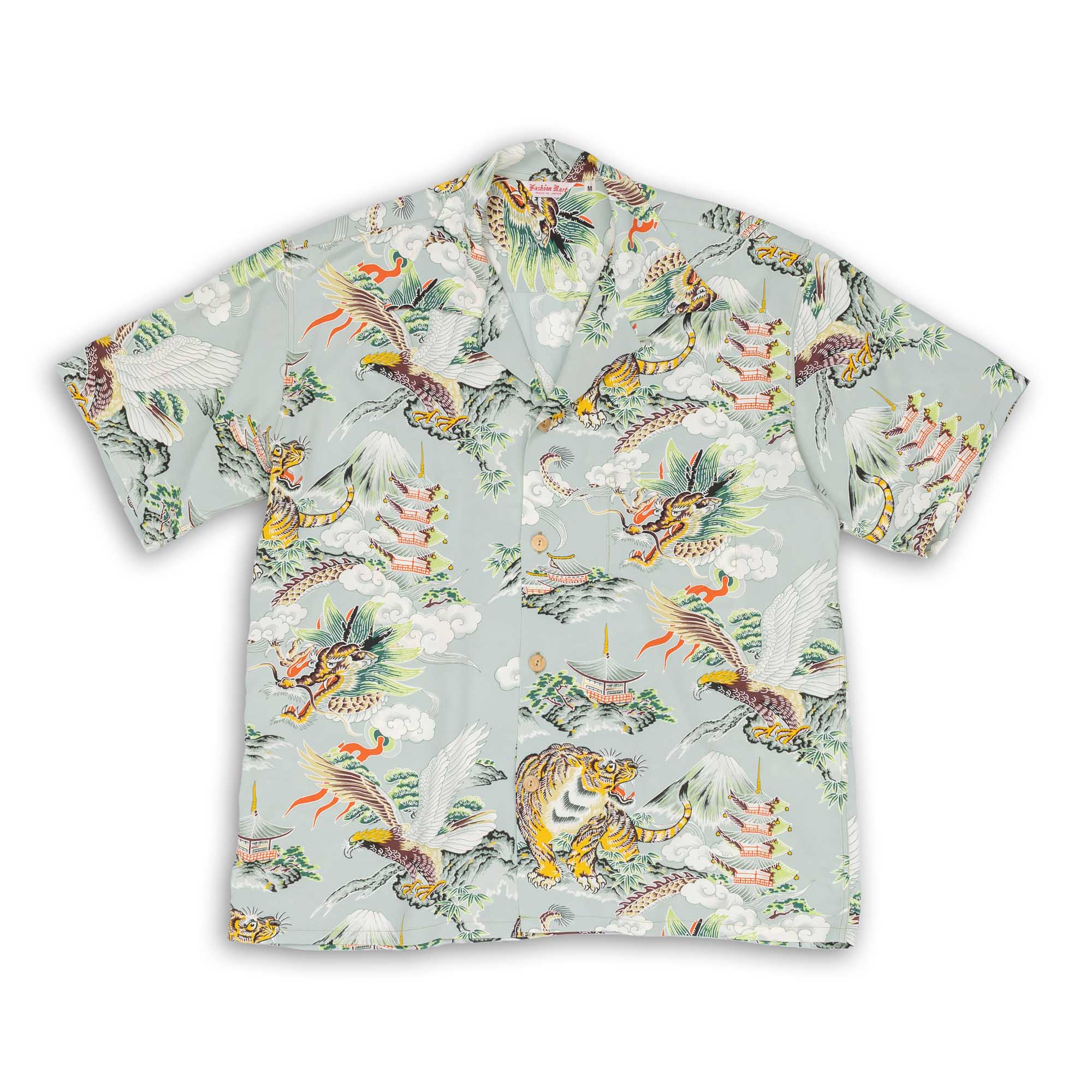 Sun Surf Special Edition 'Eagle, Tiger, Dragon' Hawaiian Shirt Grey