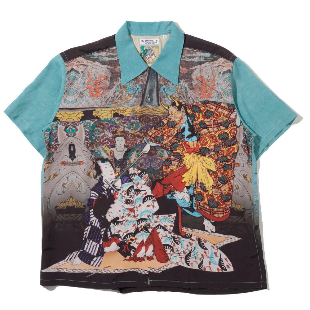 Sun Surf × Yoshitoshi Tsukioka Special Edition Hawaiian Shirt 'Murasaki Inaka Genji'