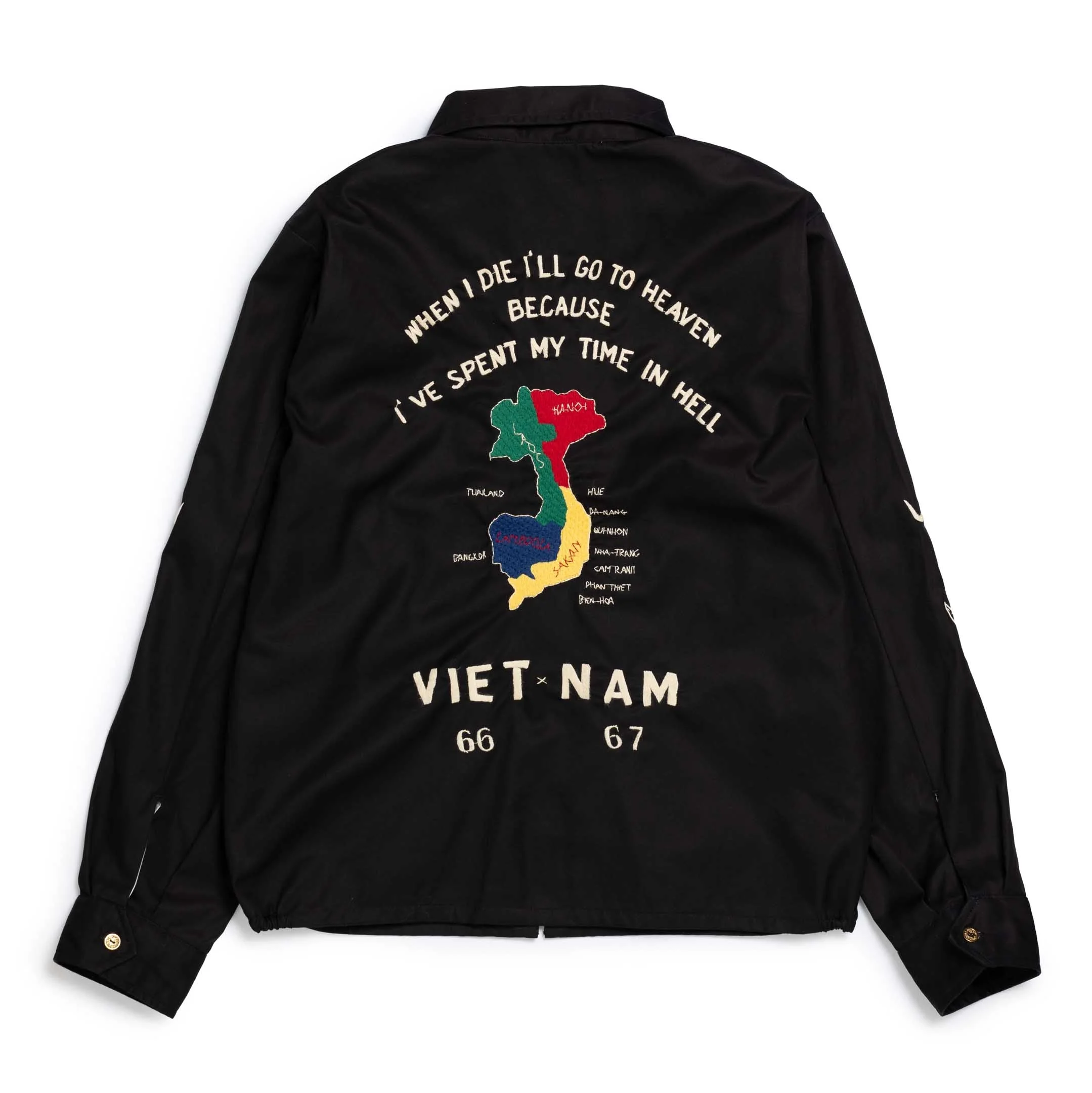 Tailor Toyo Cotton Vietnam Map Jacket Black - Image 2