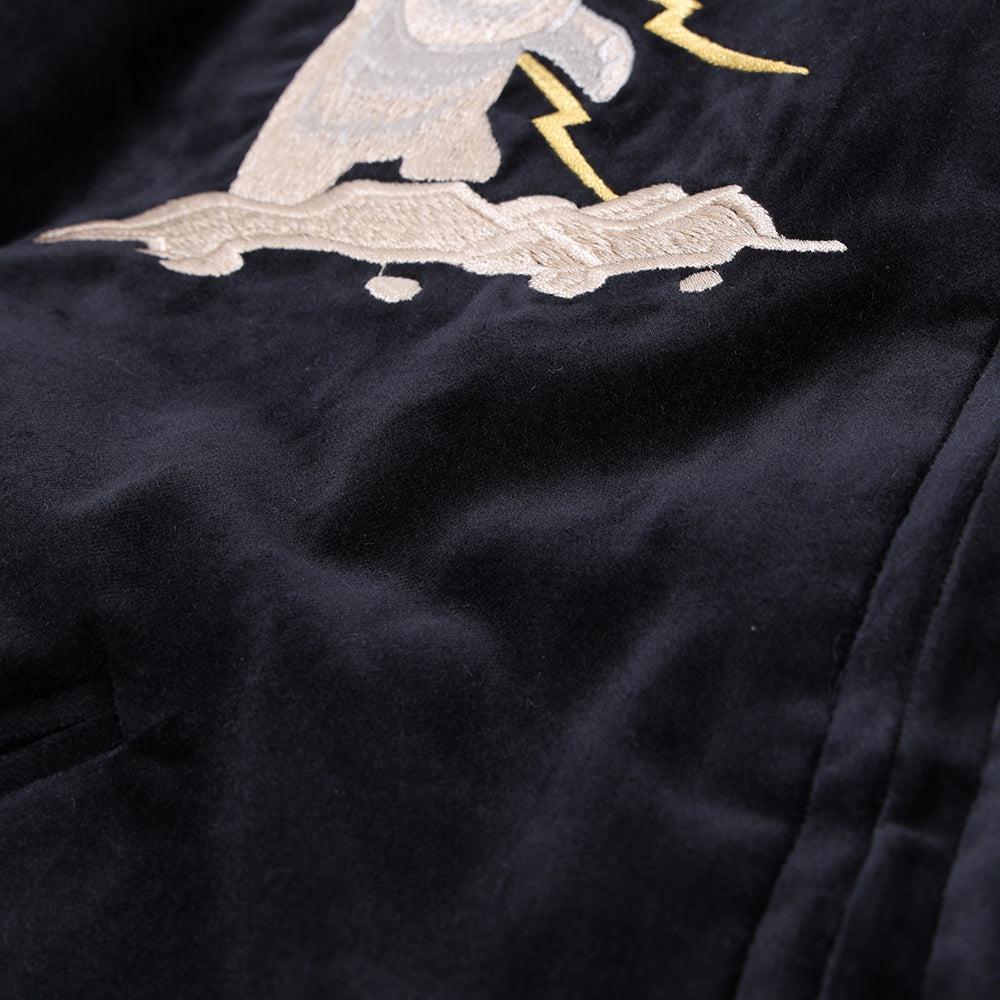 Tailor Toyo Late 1950's Style Velveteen Souvenir Jacket Polar Bear x Alaska Map - Image 9