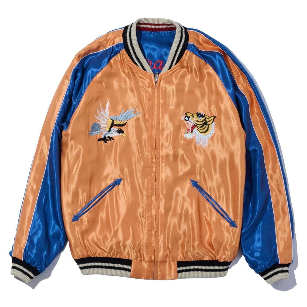 Tailor Toyo Mid 1950s Style Souvenir Jacket Tiger Head x Japan Map - Image 3