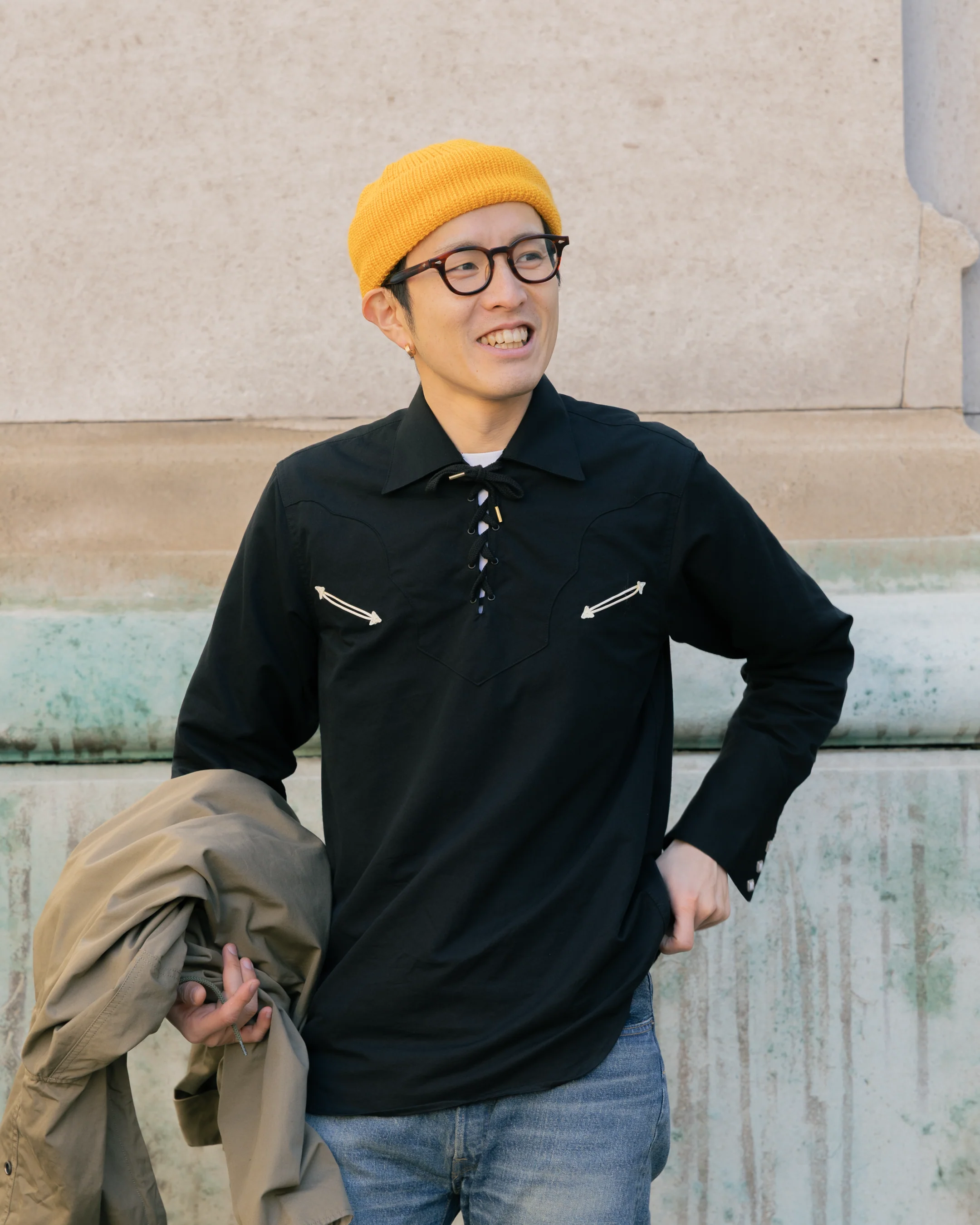 The Groovin High 1950's Pullover Western Shirt Black - Image 9