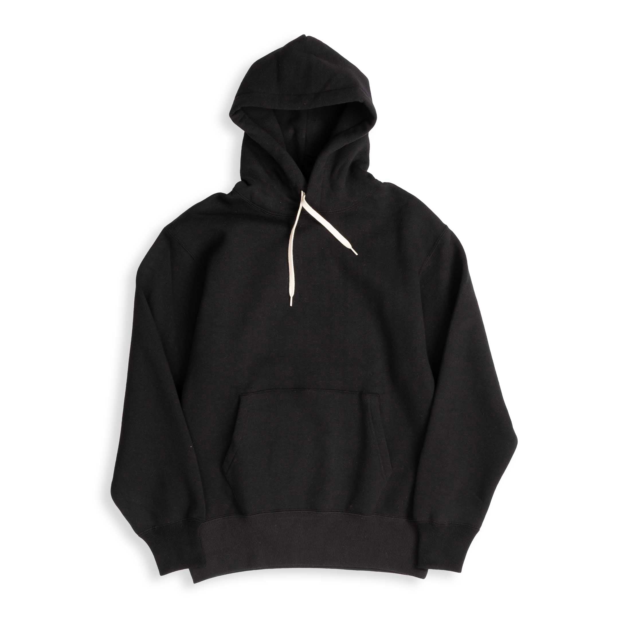 The Real McCoy's 10 oz Loopwheel Hooded Sweatshirt Black