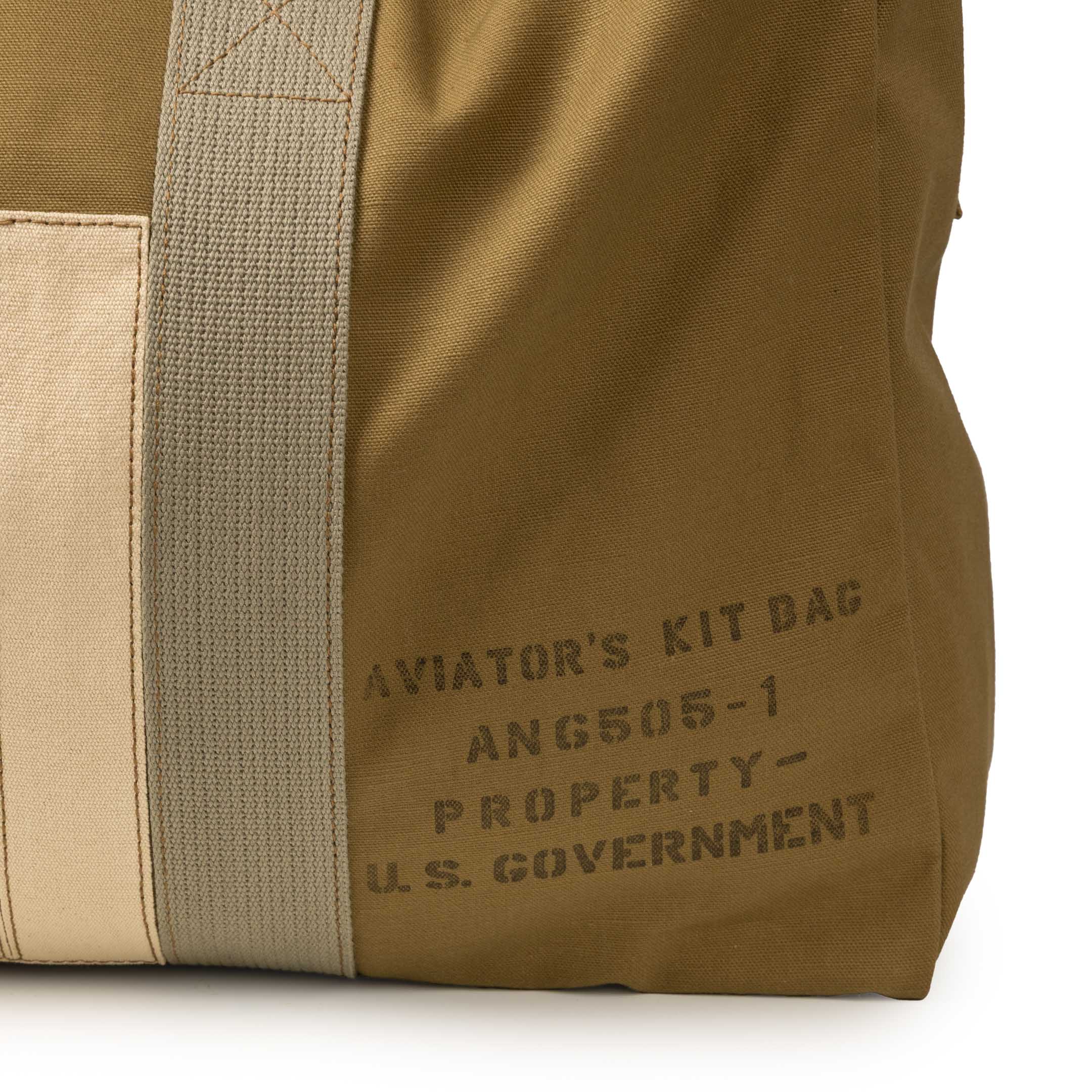 The Real McCoy's Aviator's Kit Bag 6505-1 Khaki - Image 3