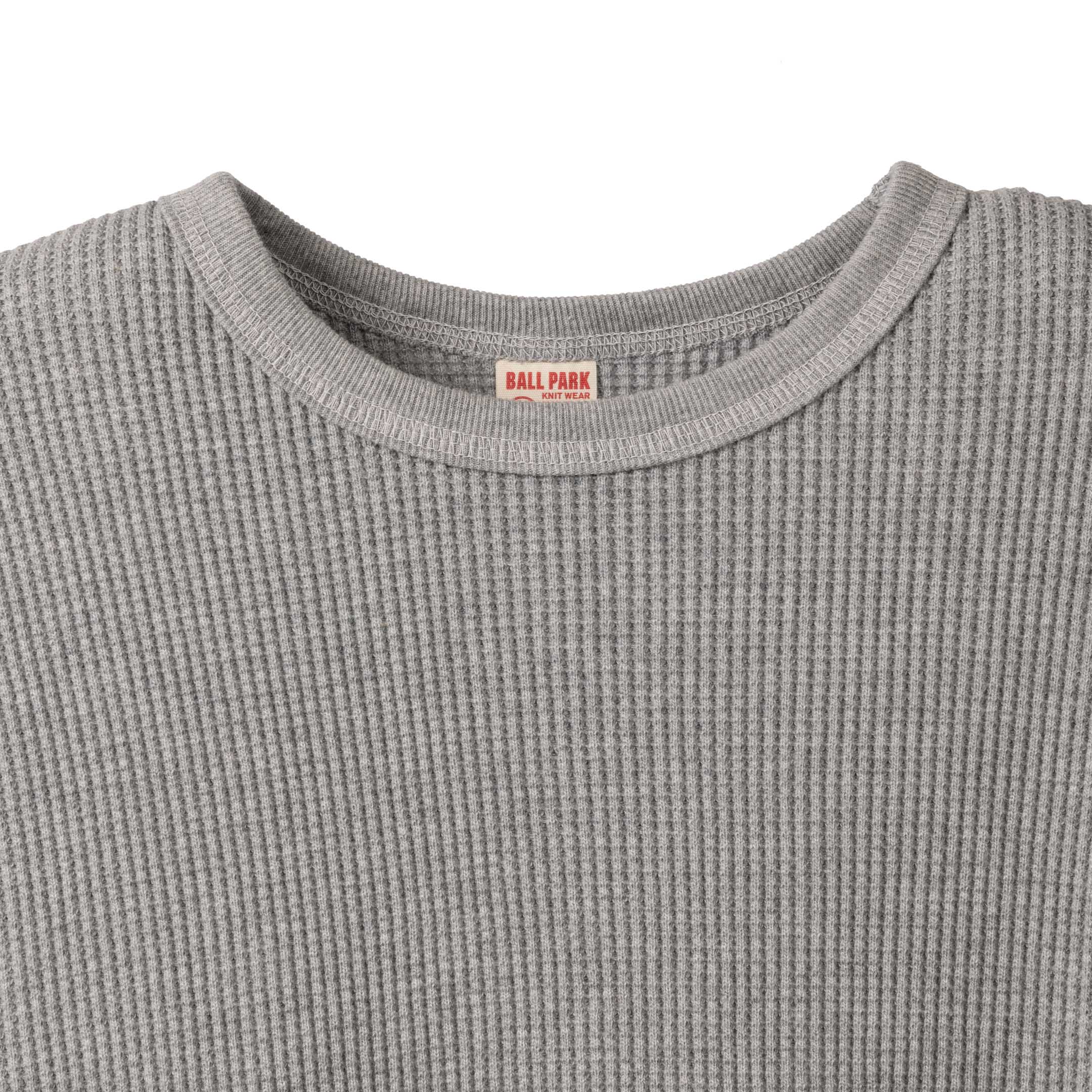 The Real McCoy's Ballpark Waffle Thermal Shirt Grey - Image 2