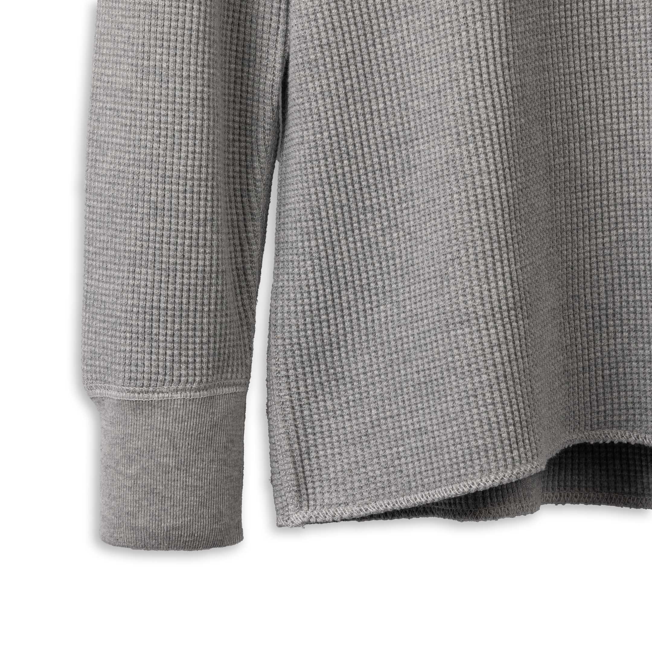 The Real McCoy's Ballpark Waffle Thermal Shirt Grey - Image 3