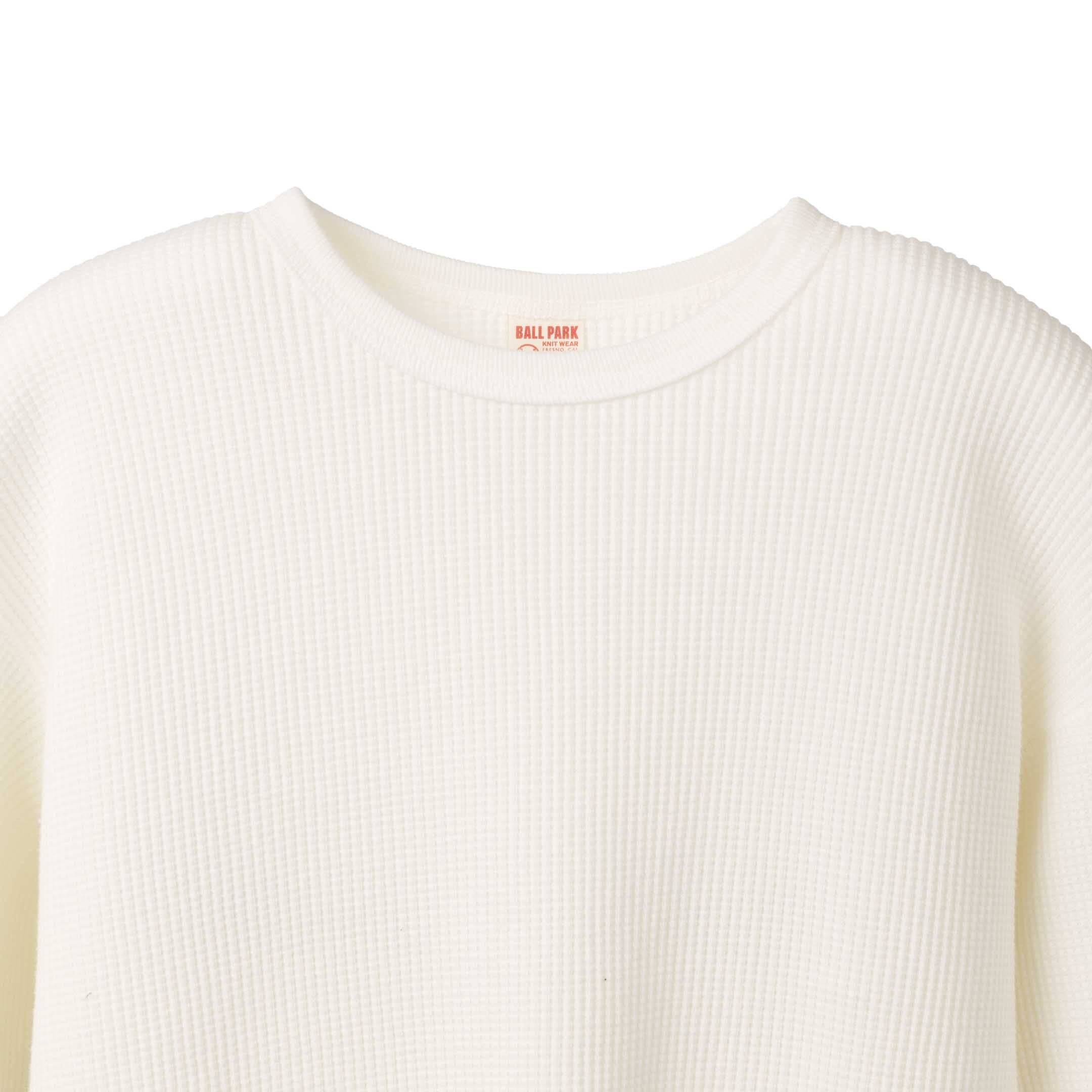 The Real McCoy's Ballpark Waffle Thermal Shirt White - Image 2