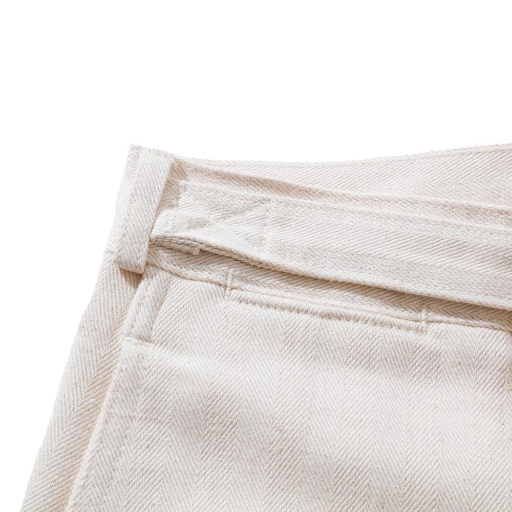 The Real McCoy's Belted Shorts / Cotton-Hemp Beige - Image 5