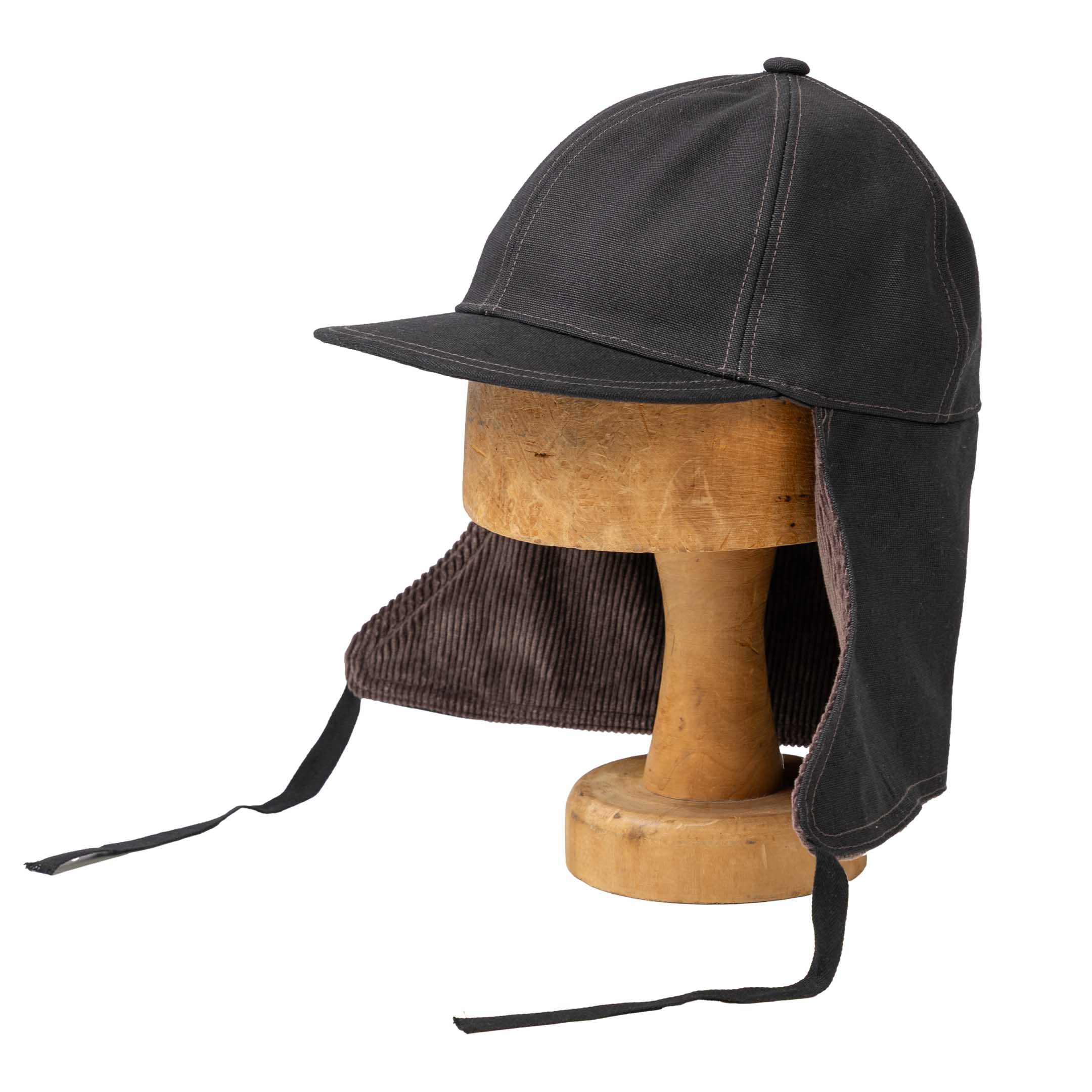 The Real McCoy's Buco Cotton Canvas Windproof Riding Cap Black - Image 2