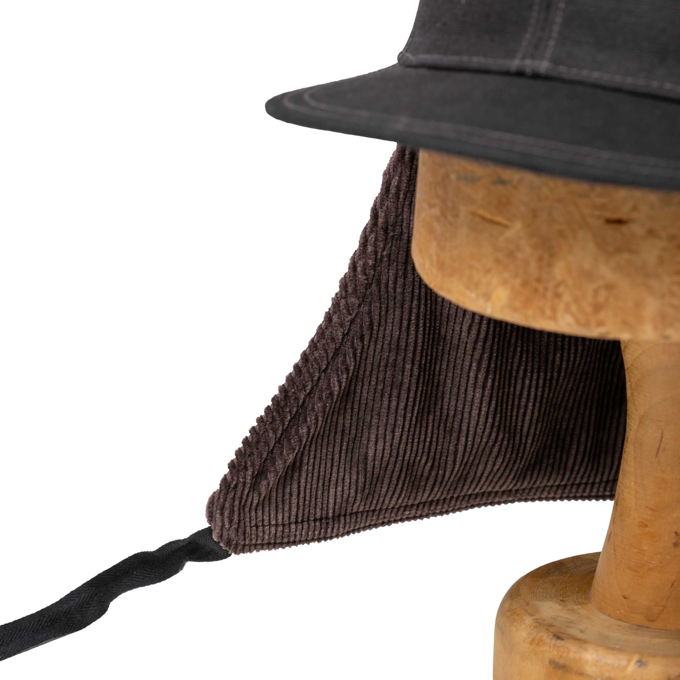 The Real McCoy's Buco Cotton Canvas Windproof Riding Cap Black - Image 4