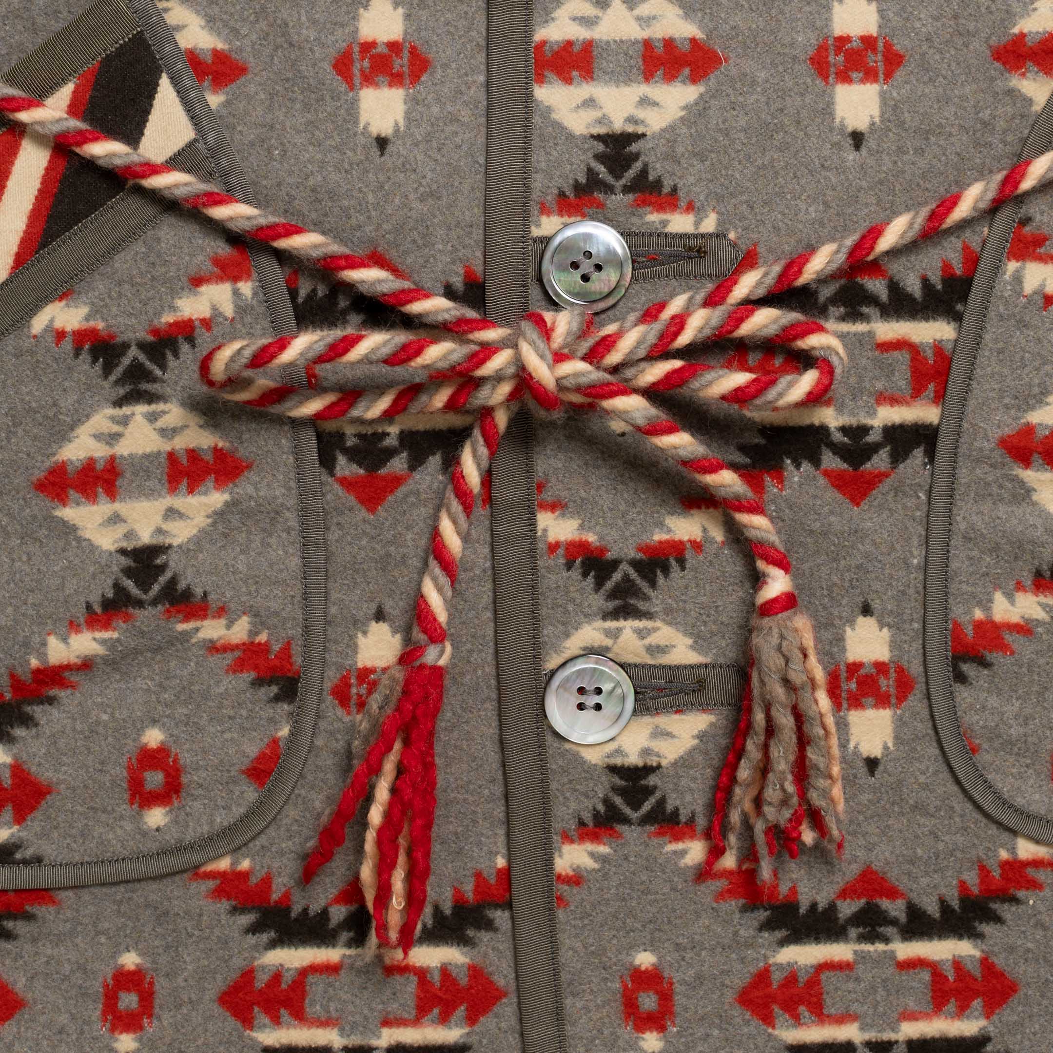 The Real McCoy's Cotton Jacquard Robe Grey - Image 5