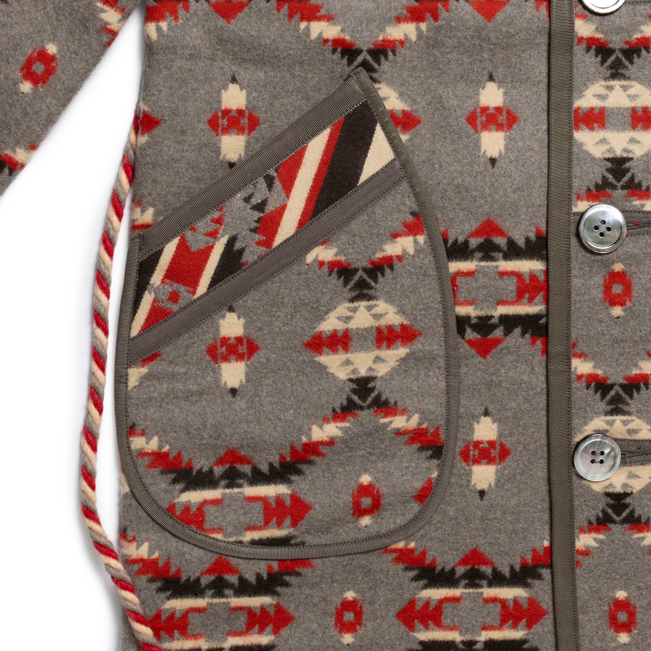 The Real McCoy's Cotton Jacquard Robe Grey - Image 6