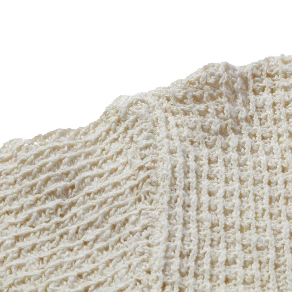 The Real McCoy's Cotton Knitted Button Up Shirt Milk - Image 6