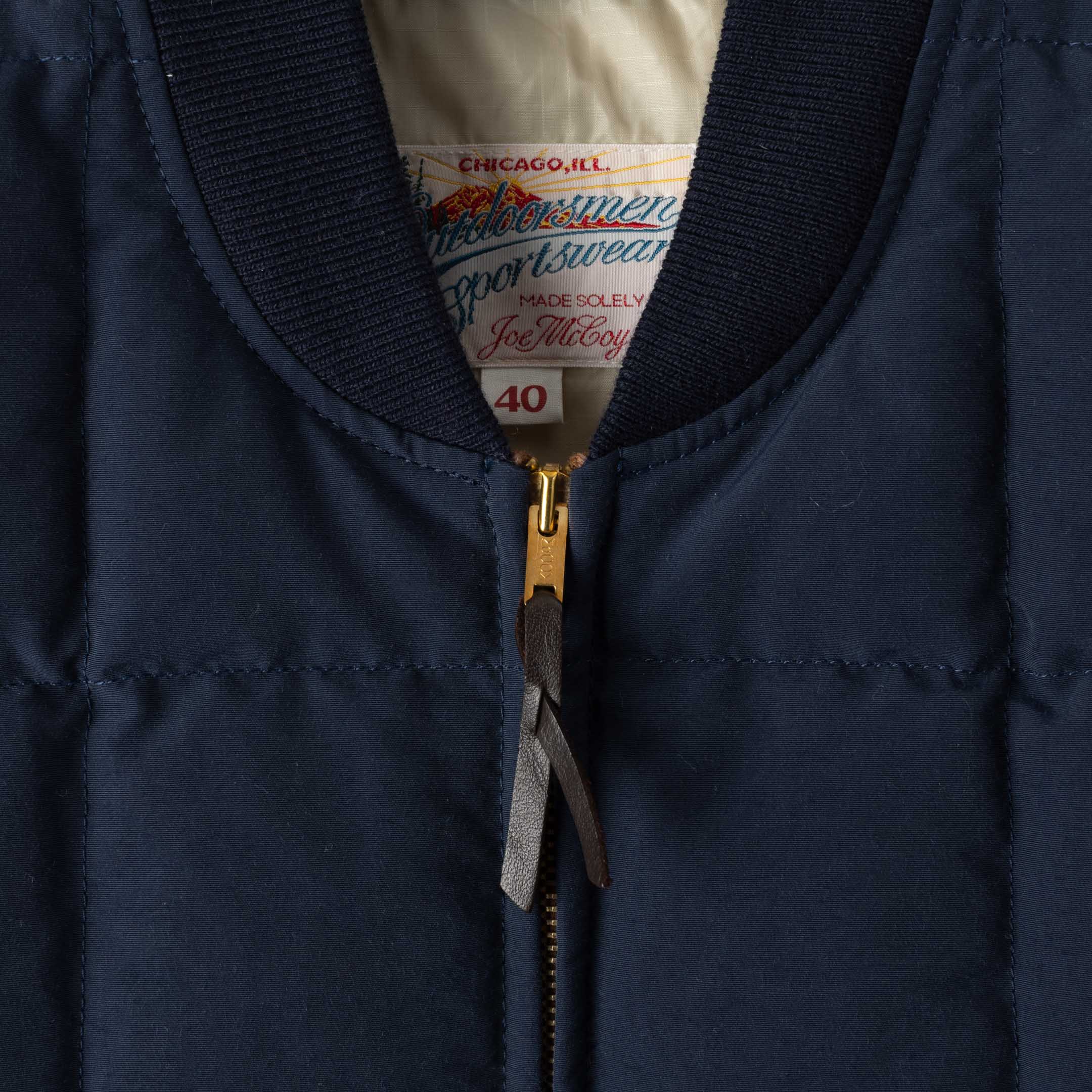 The Real McCoy's Cotton/Nylon Down Vest Navy - Image 4