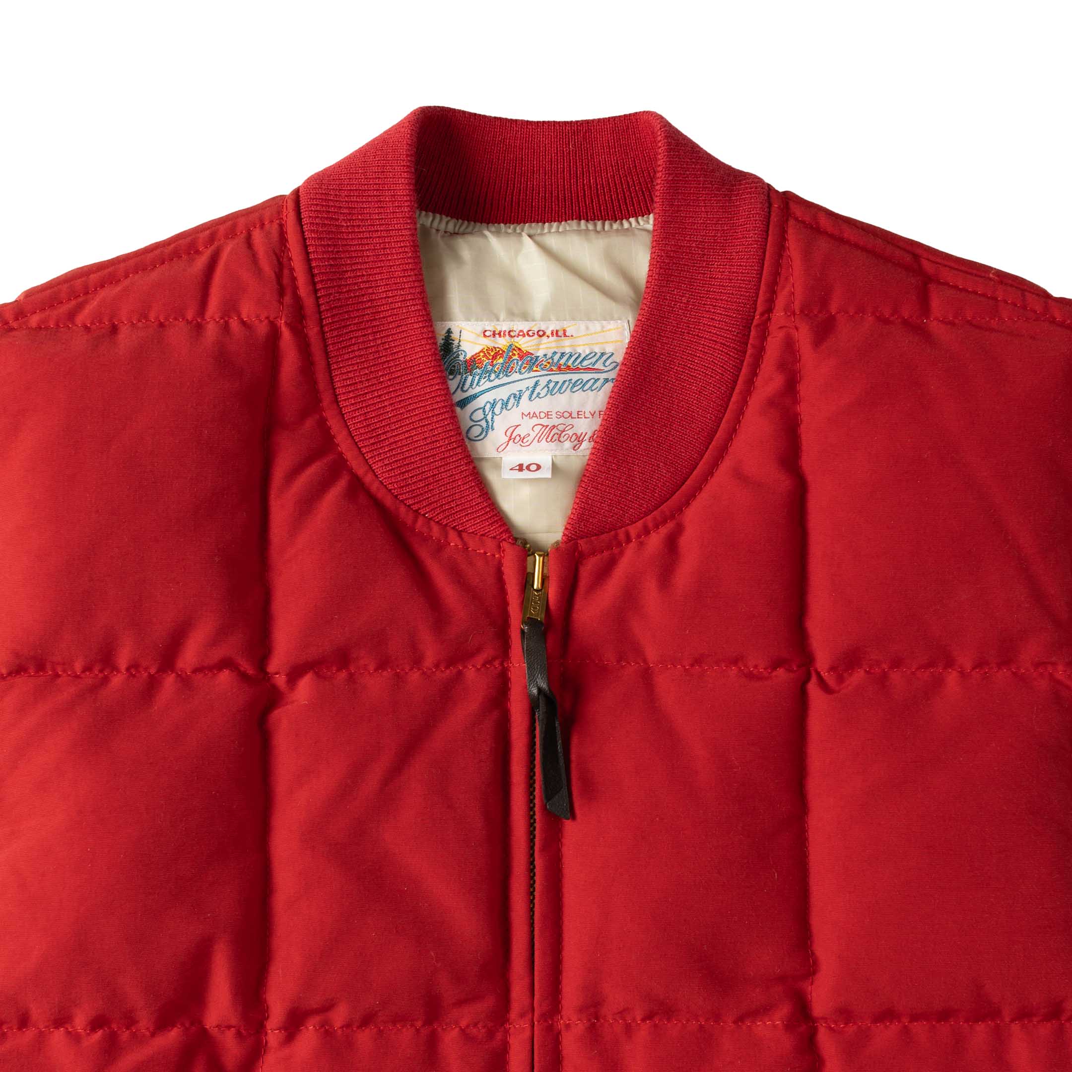 The Real McCoy's Cotton/Nylon Down Vest Red - Image 2