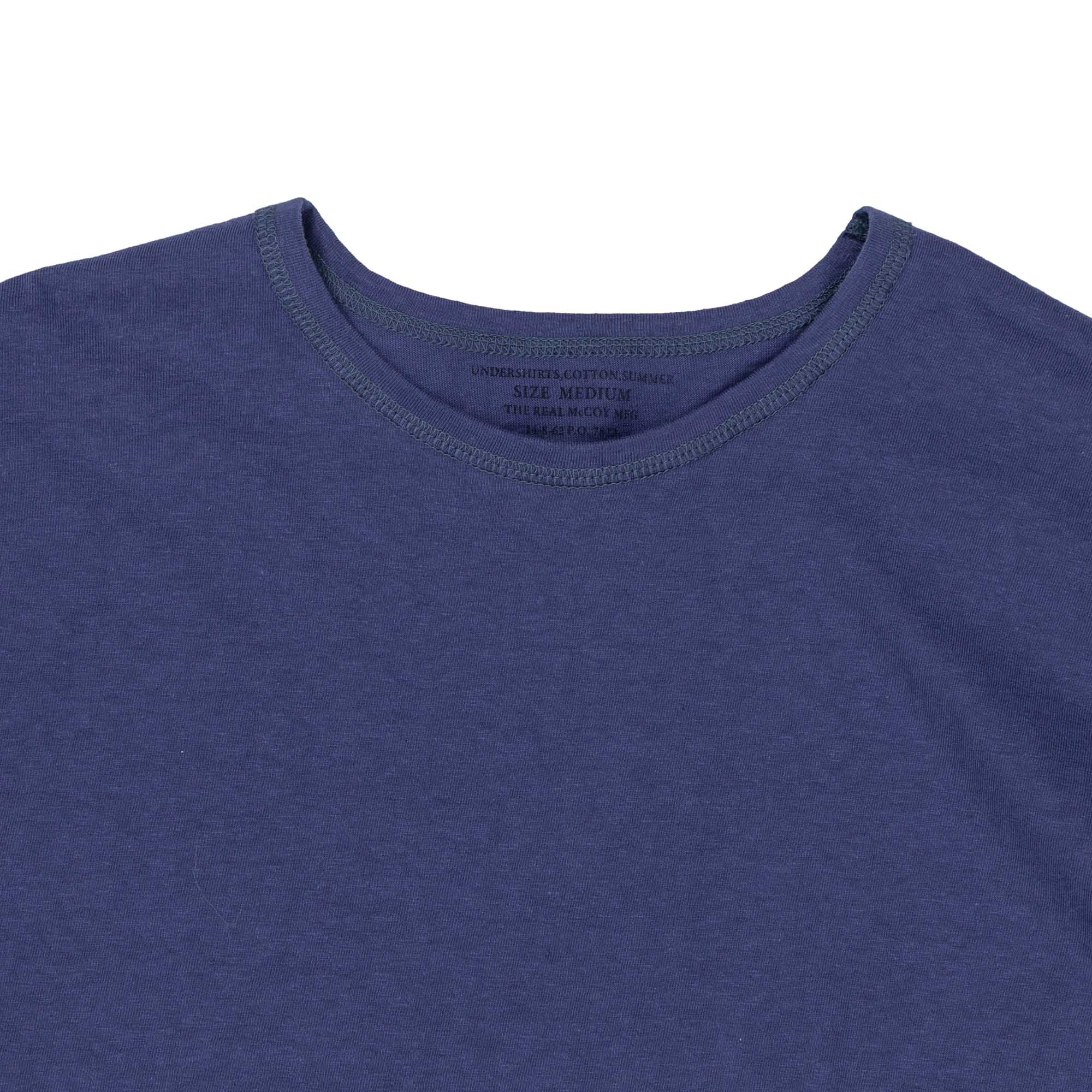 The Real McCoy's Cotton Summer Undershirt MQ Navy - Image 2
