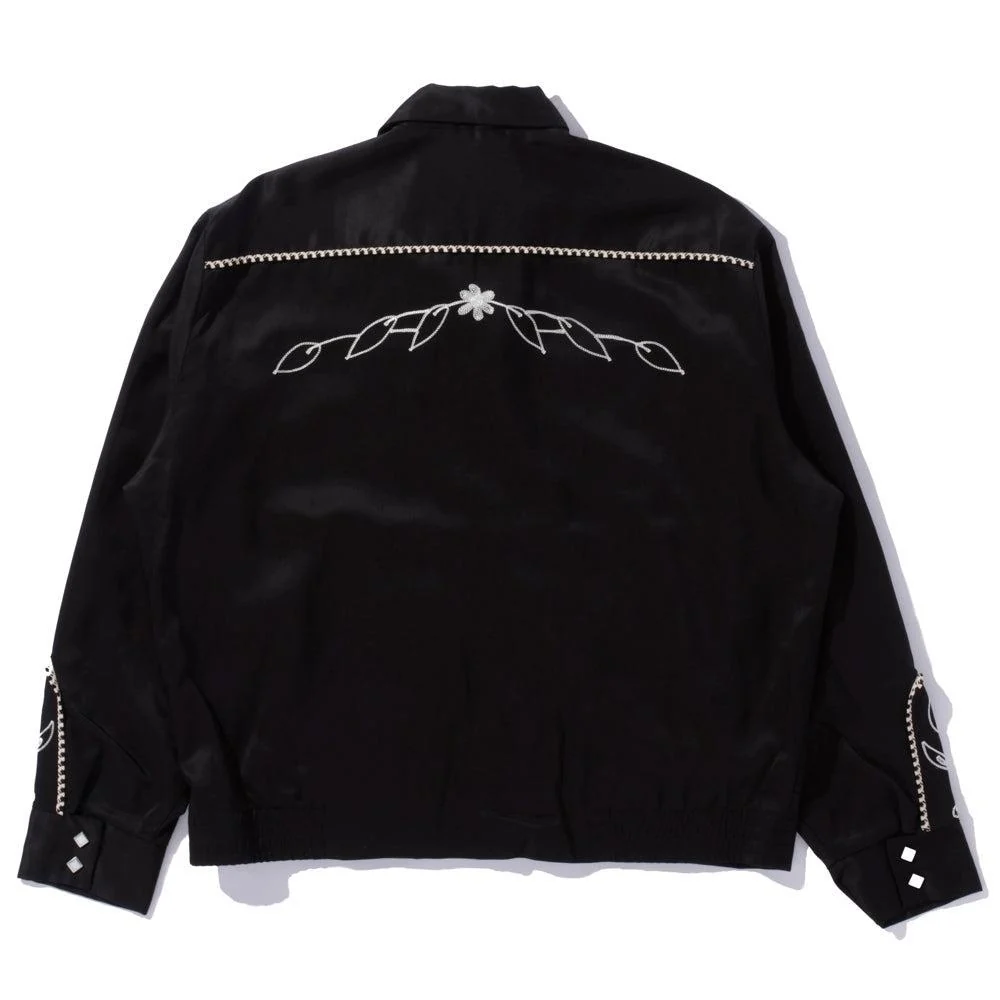 The Real McCoy's Embroidered Rayon Western Jacket Black - Image 2