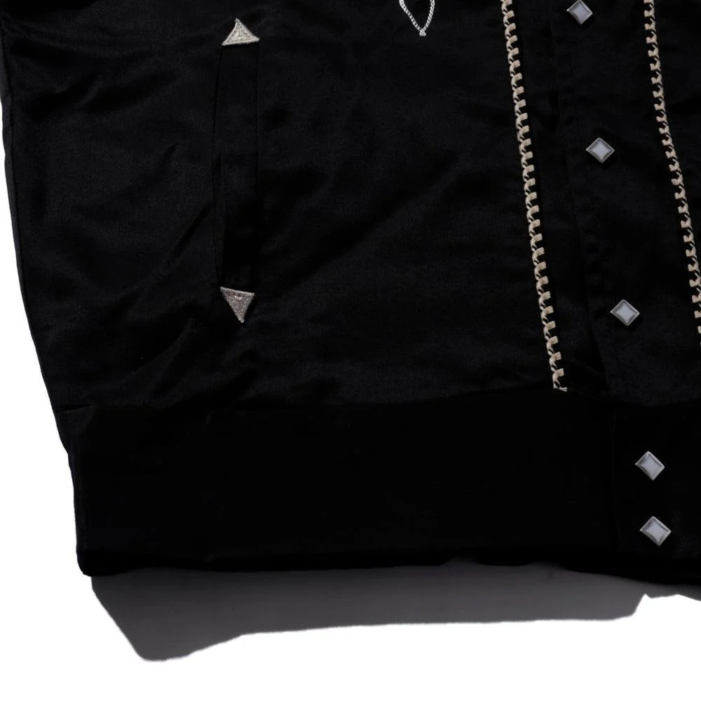 The Real McCoy's Embroidered Rayon Western Jacket Black - Image 3