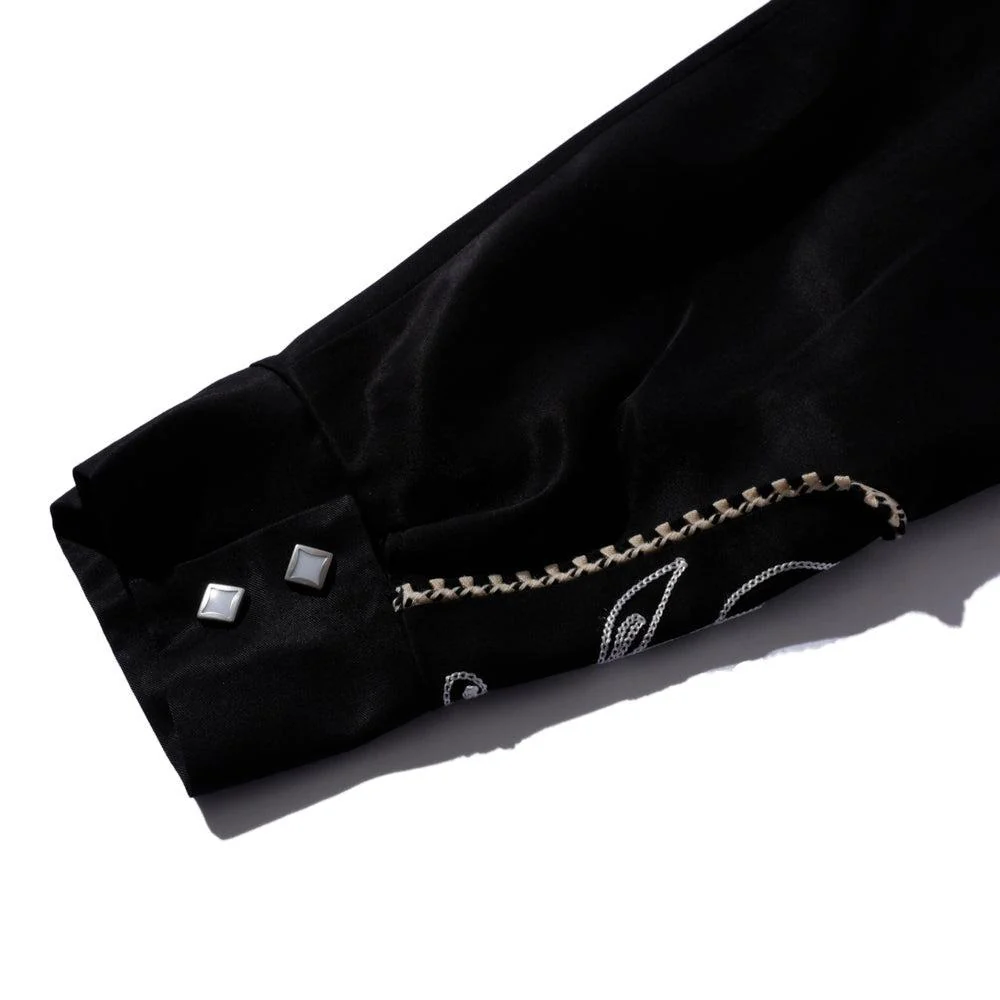 The Real McCoy's Embroidered Rayon Western Jacket Black - Image 7