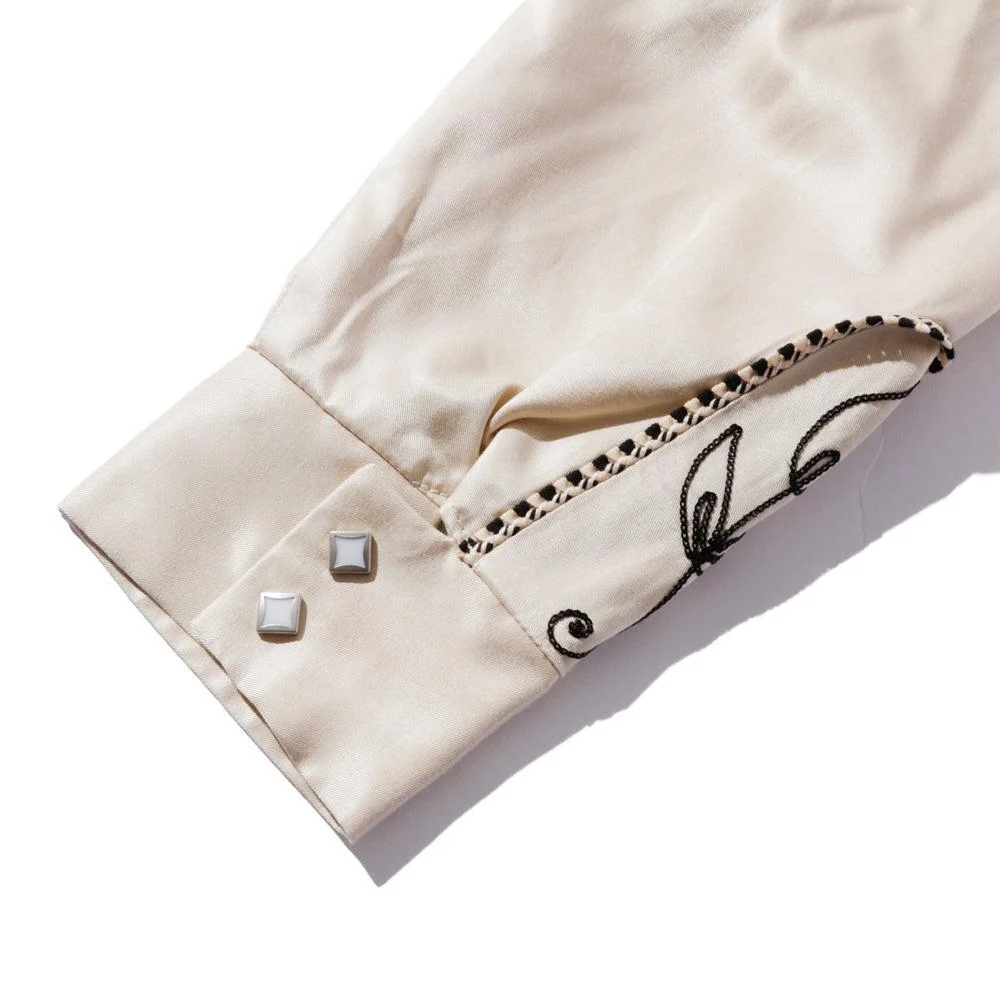 The Real McCoy's Embroidered Rayon Western Jacket Ecru - Image 7