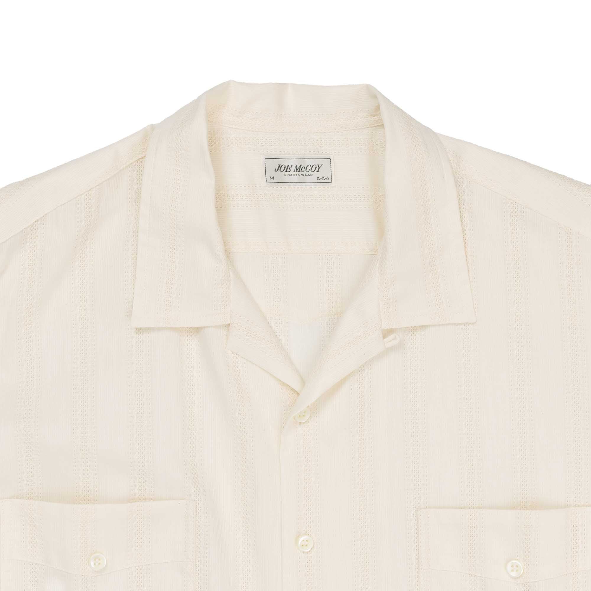 The Real McCoy's Joe McCoy Cuban Shirt Ecru - Image 2