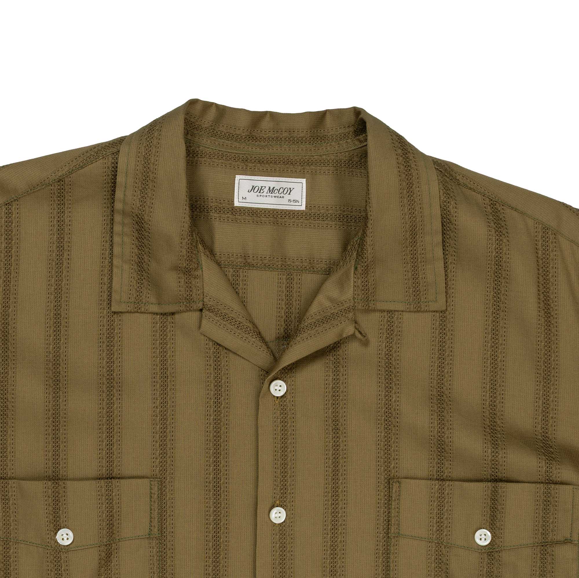The Real McCoy's Joe McCoy Cuban Shirt Olive - Image 2