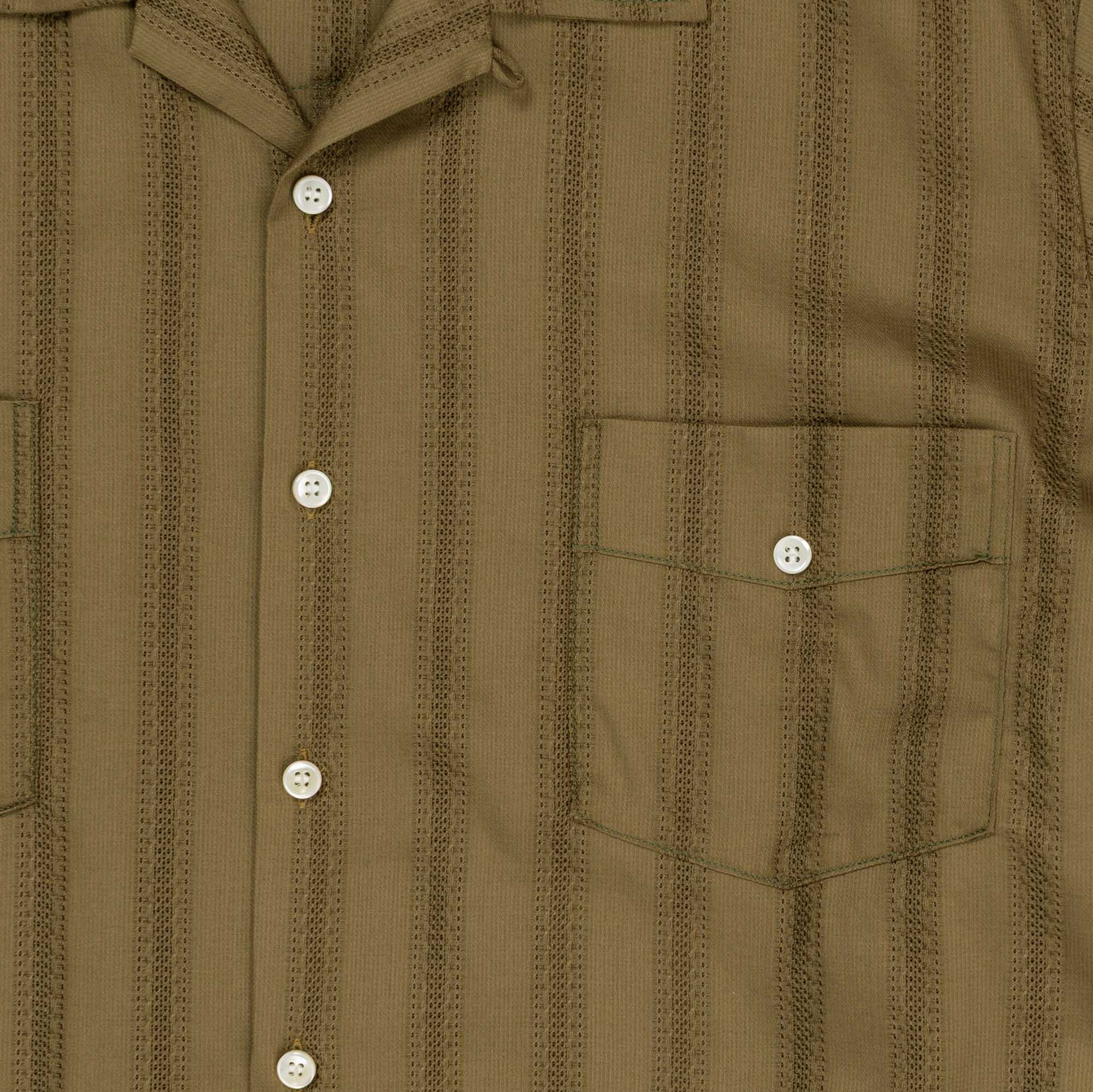 The Real McCoy's Joe McCoy Cuban Shirt Olive - Image 5