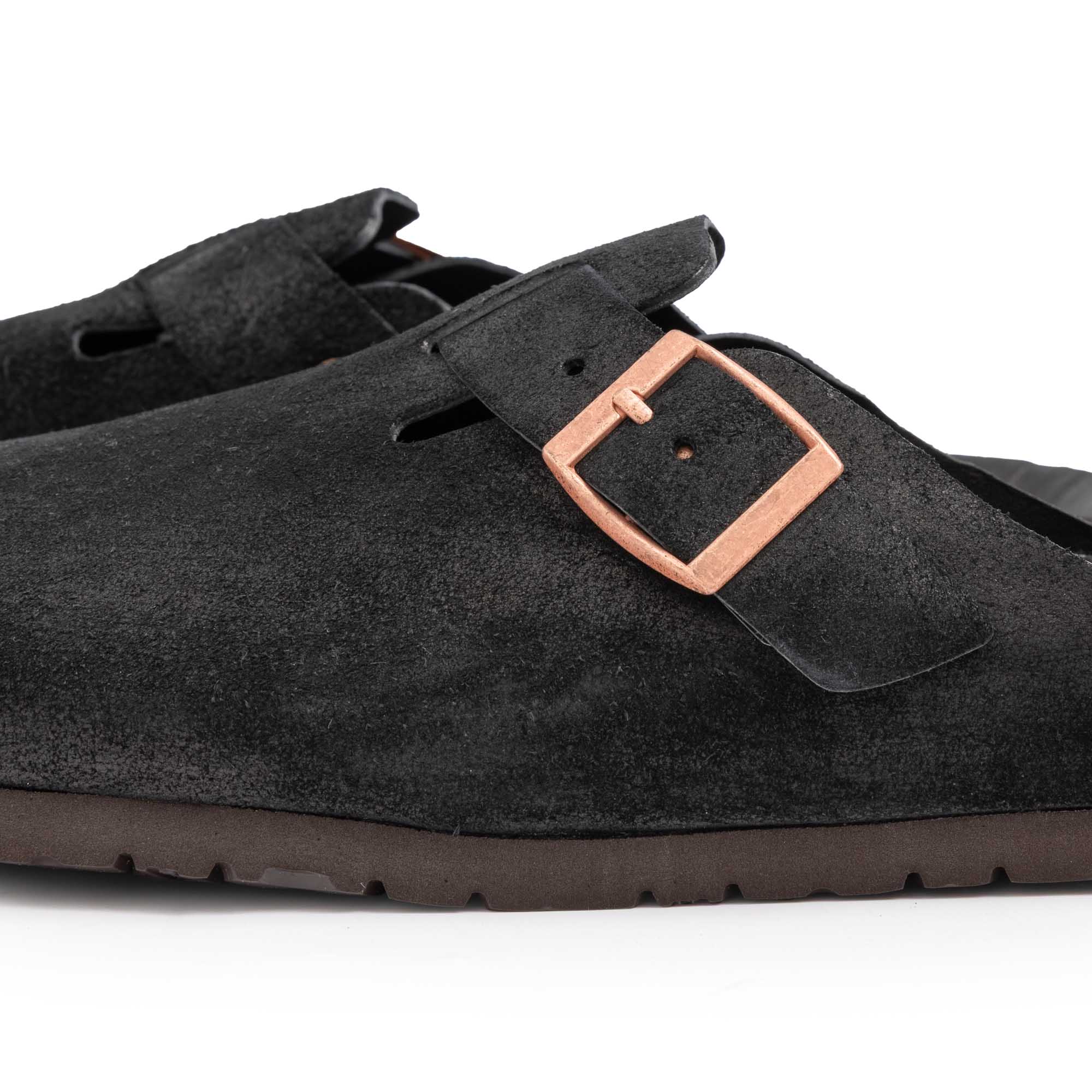 The Real McCoy's Leather Foot-Support Clogs Black - Image 3