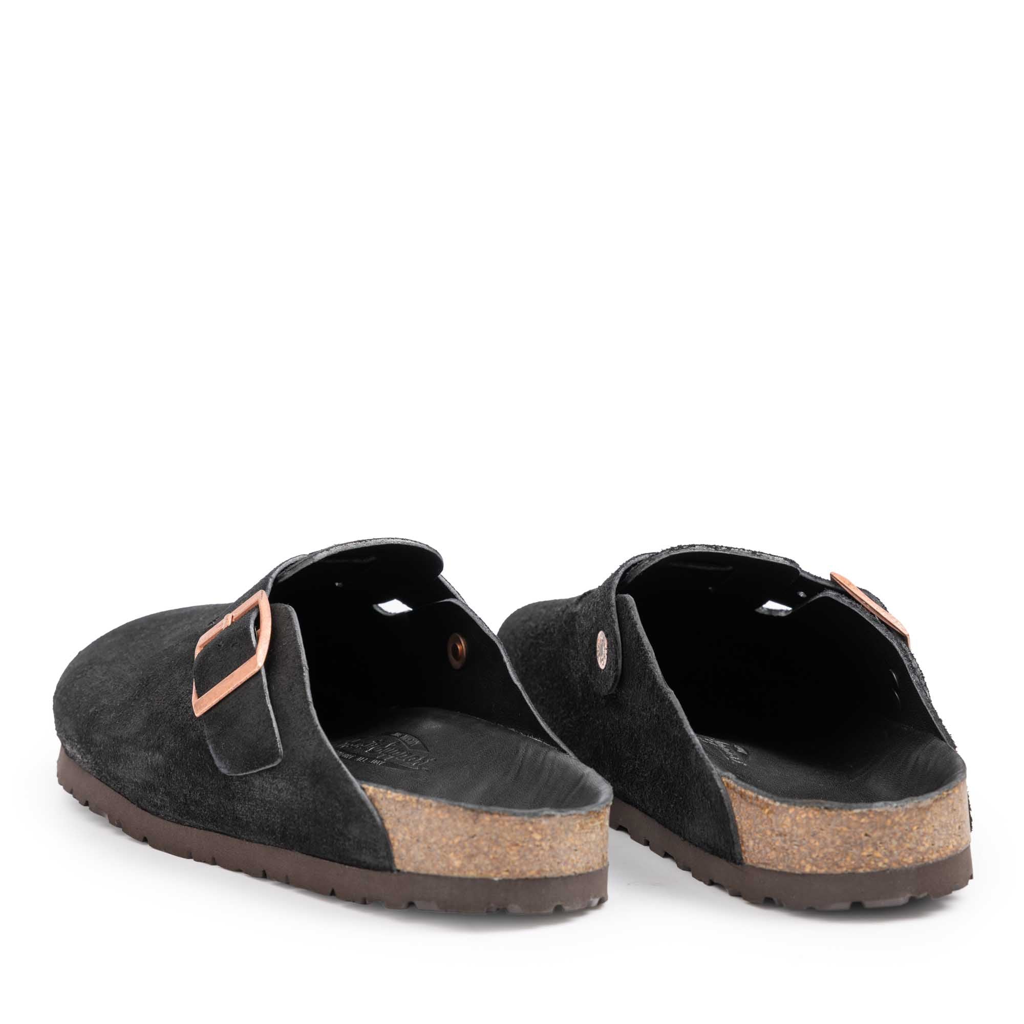 The Real McCoy's Leather Foot-Support Clogs Black - Image 4