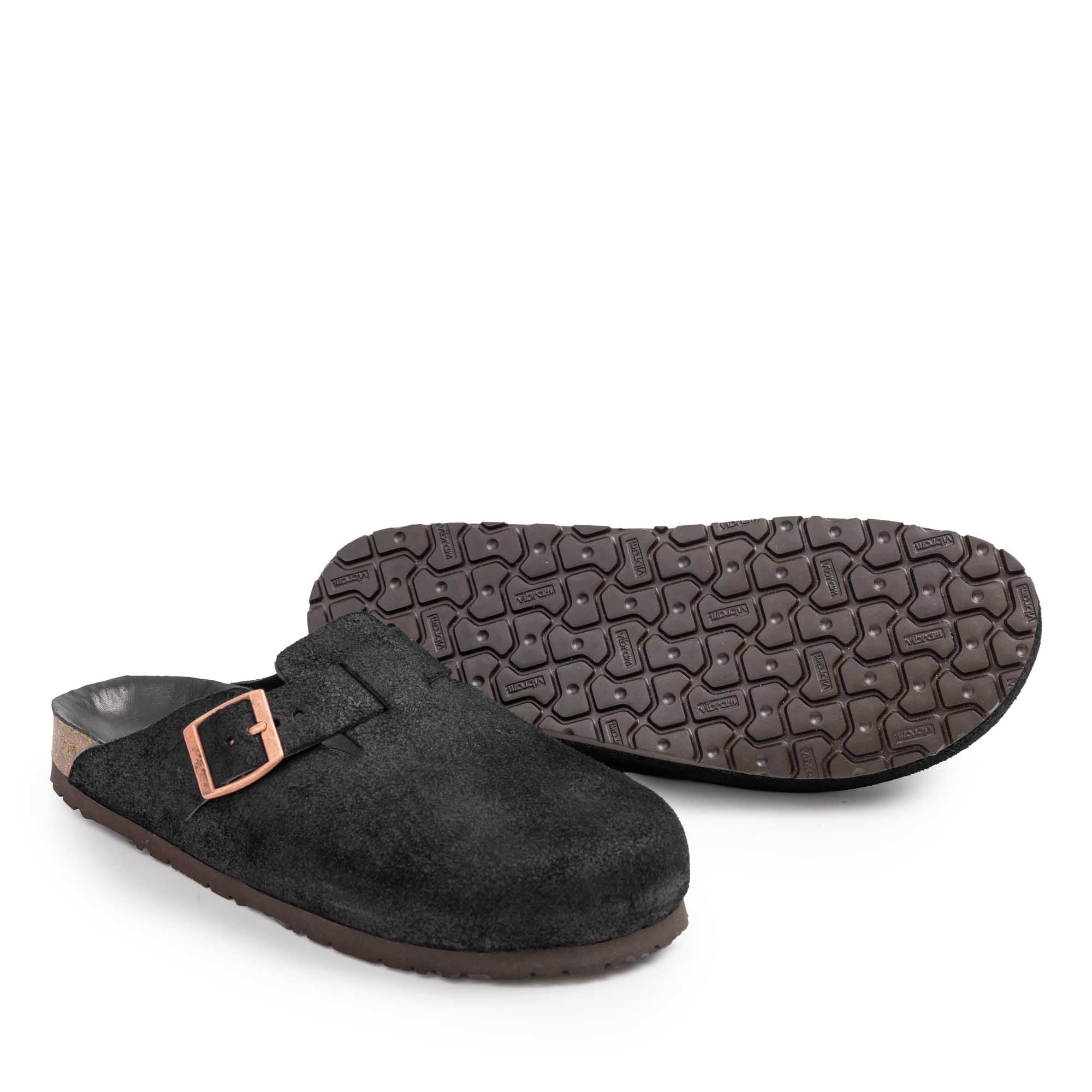 The Real McCoy's Leather Foot-Support Clogs Black - Image 5