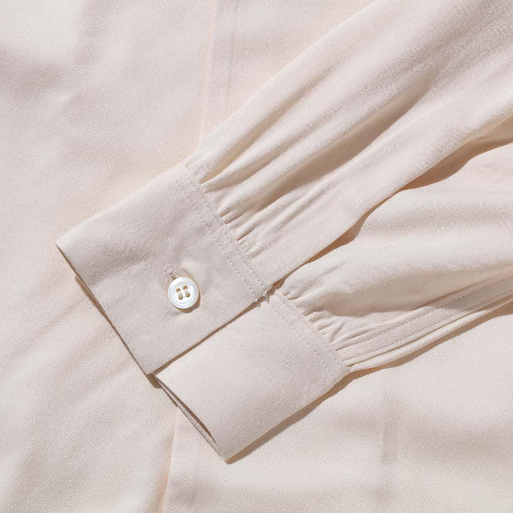 The Real McCoy's Open Collar Rayon Shirt Ecru - Image 5