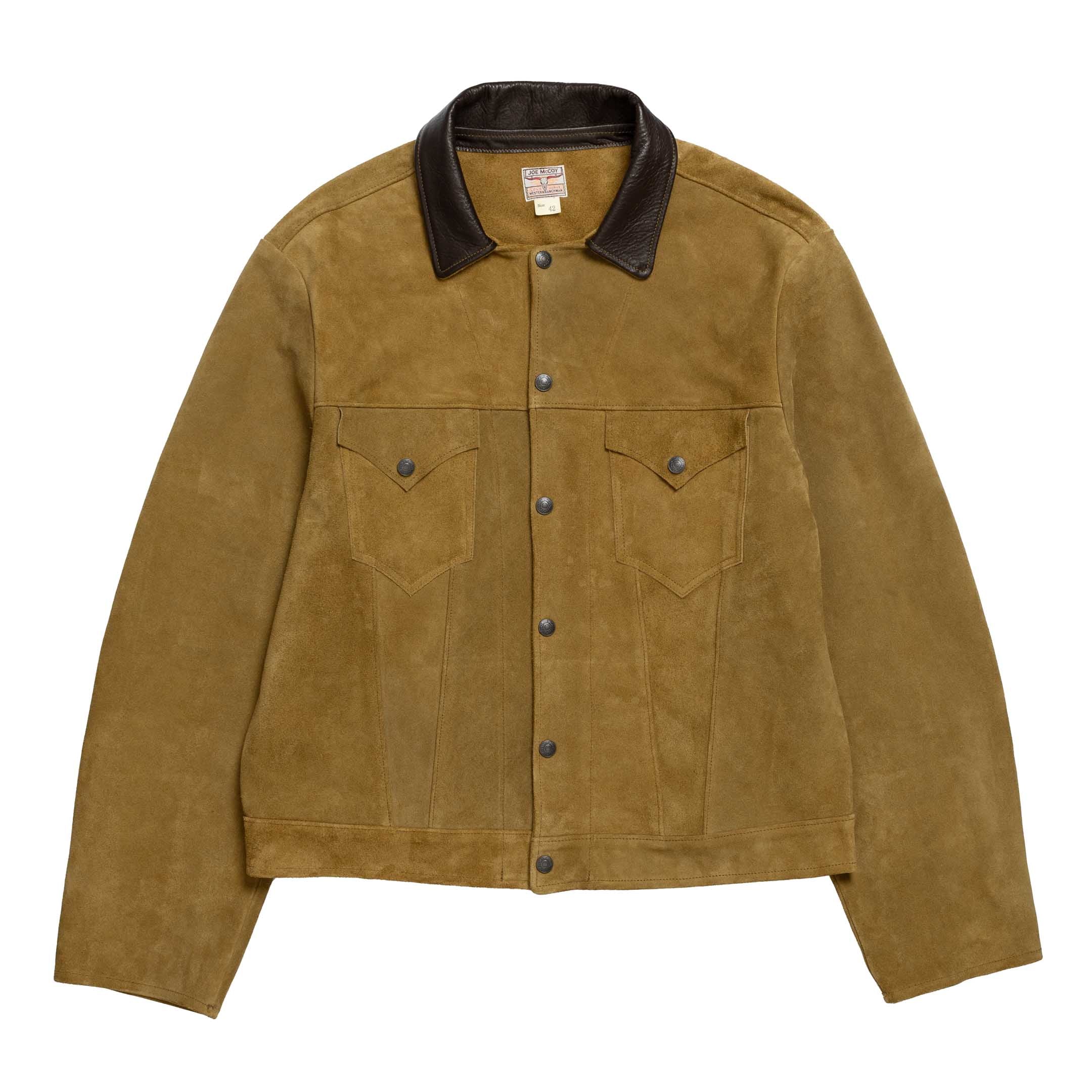 The Real McCoy's Rough Out Leather Western Jacket Brown