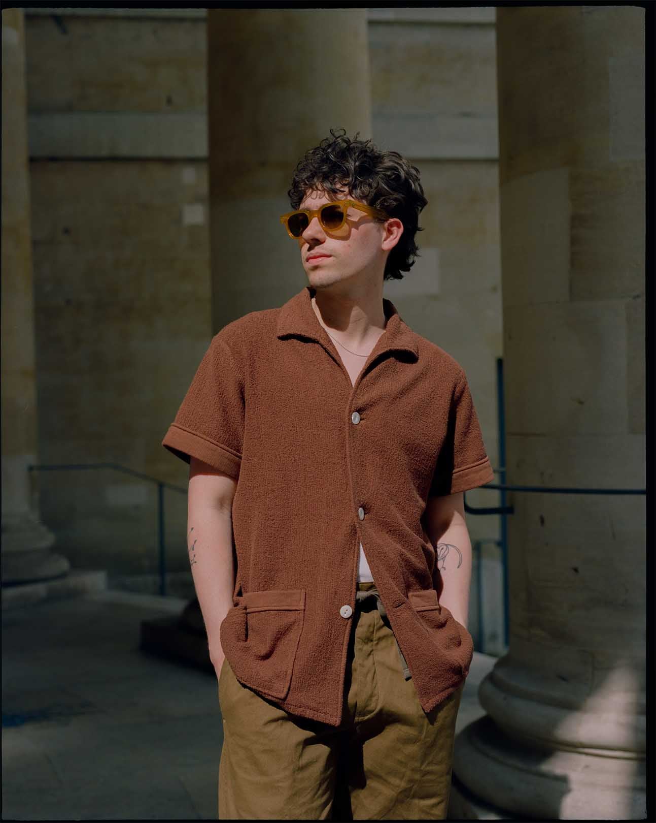 The Real McCoy's Cotton Pile Beach Shirt Brown - Image 7