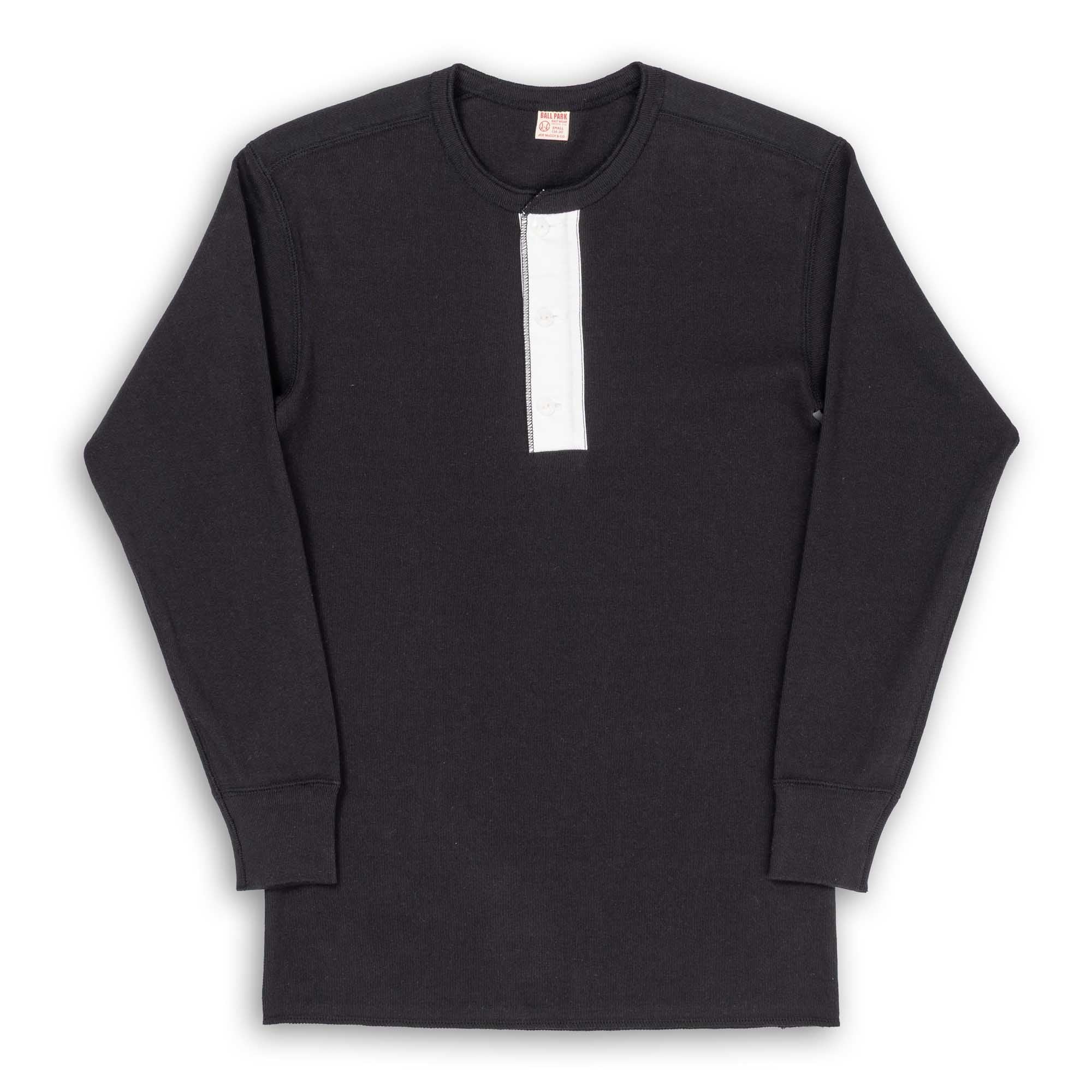 The Real McCoy's Union Henley Undershirt L/S Black