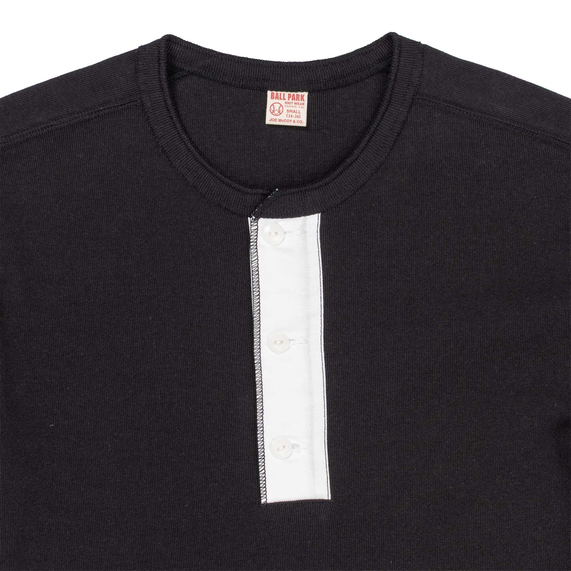 The Real McCoy's Union Henley Undershirt L/S Black - Image 2